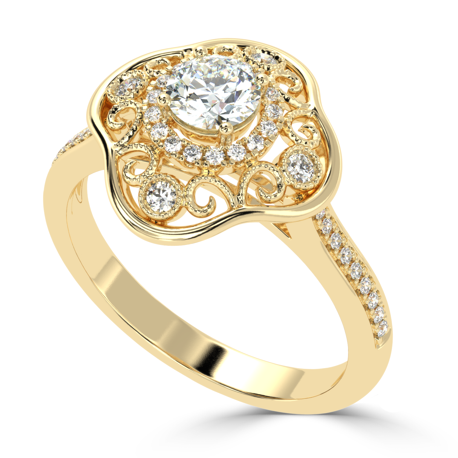 Shop Now 0.53Ct Fancy Natural Diamond Ring |  SolitaireKart