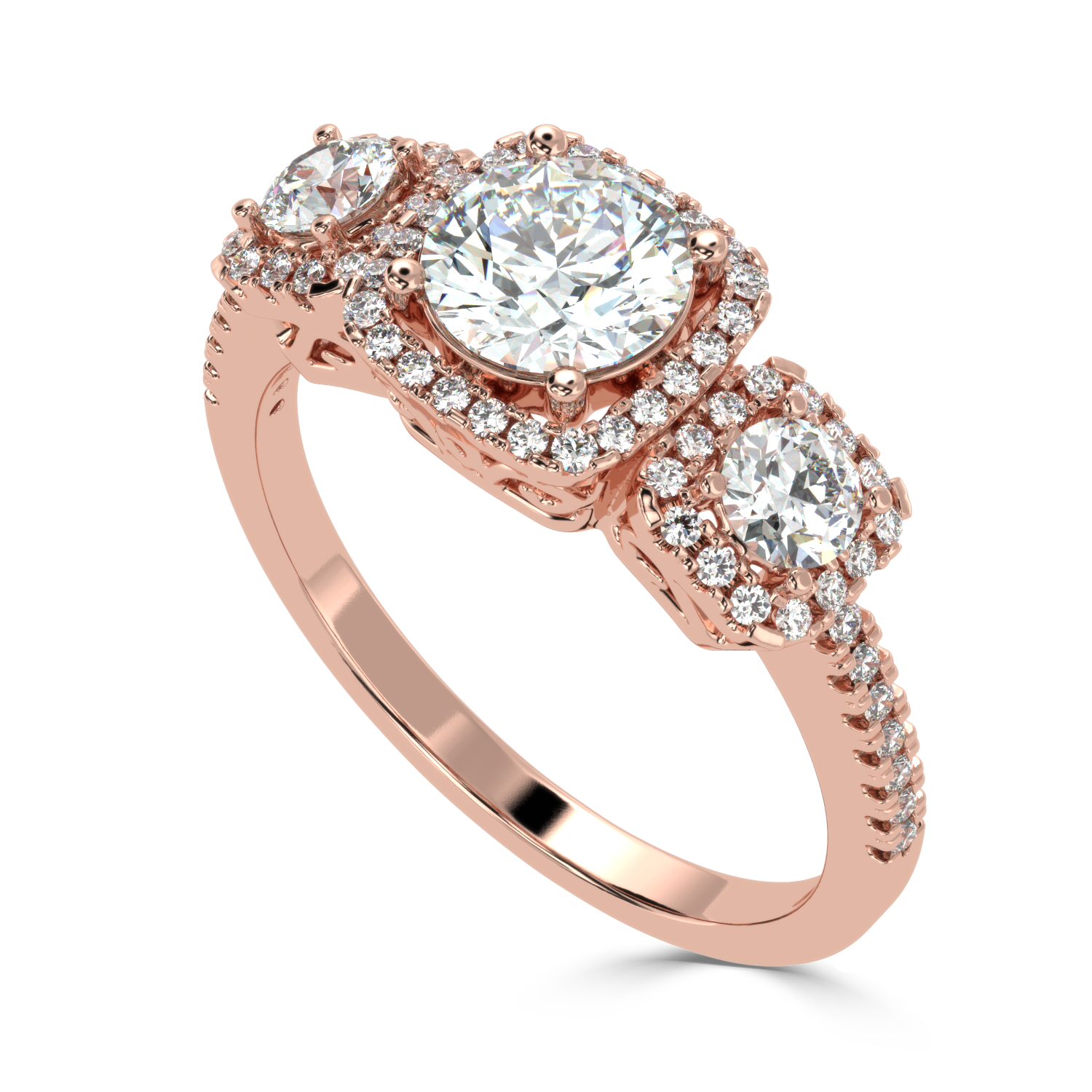 Buy 1.42Ct Three-stone Natural Diamond Ring | SolitaireKart