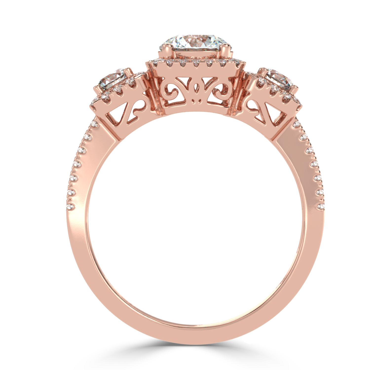 Buy 1.42Ct Three-stone Natural Diamond Ring | SolitaireKart