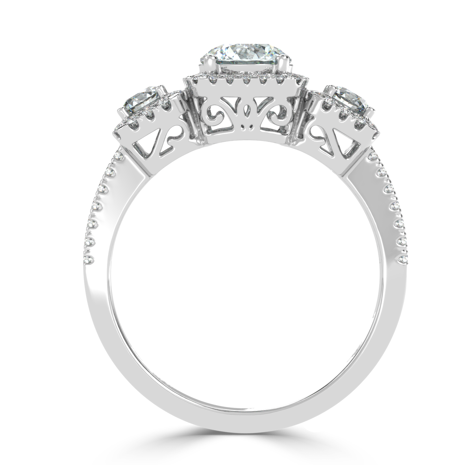 Buy 1.42Ct Three-stone Natural Diamond Ring | SolitaireKart