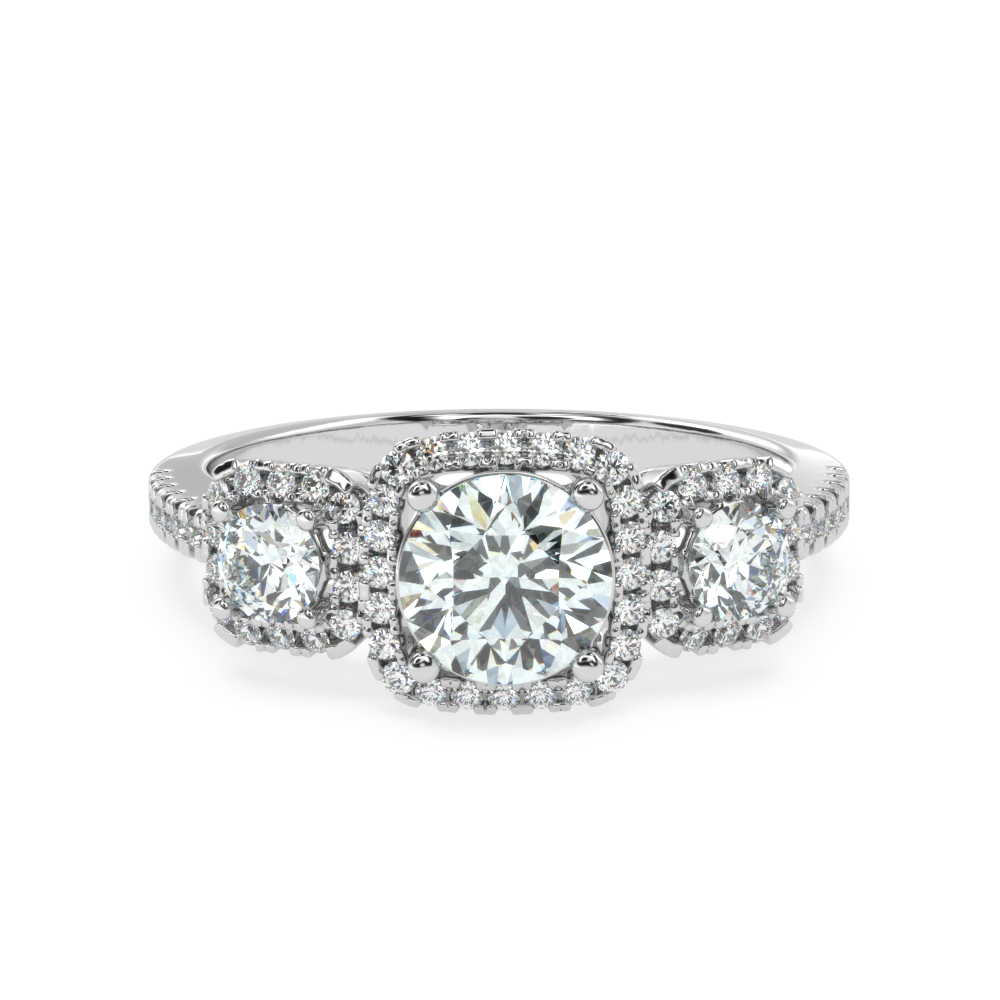 Buy 1.42Ct Three-stone Natural Diamond Ring | SolitaireKart