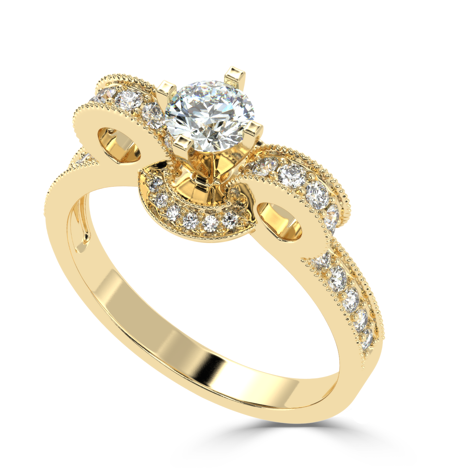 Buy 0.68Ct Vintage Halo Natural Diamond Ring | SolitaireKart