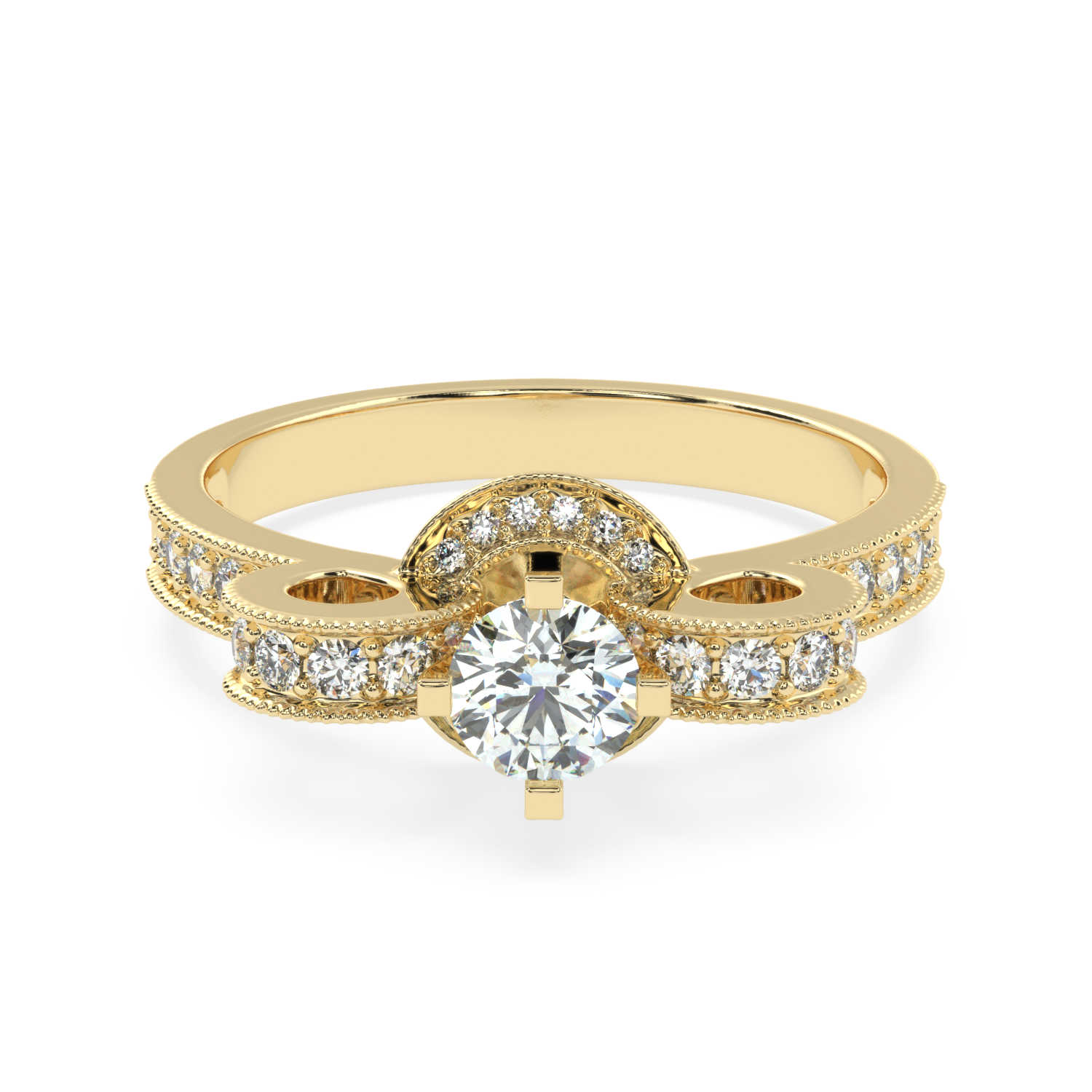 Buy 0.68Ct Vintage Halo Natural Diamond Ring | SolitaireKart