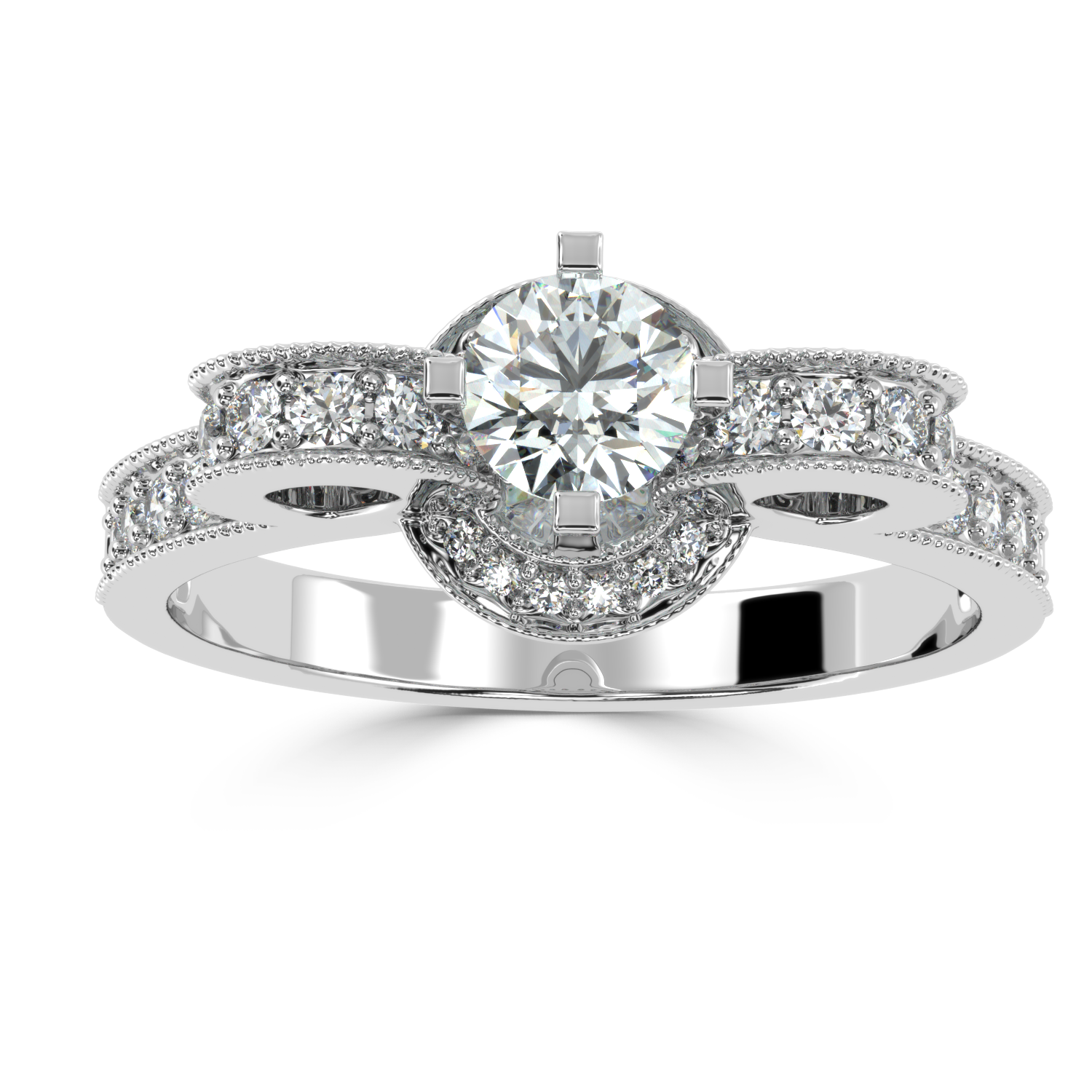 Buy 0.68Ct Vintage Halo Natural Diamond Ring | SolitaireKart