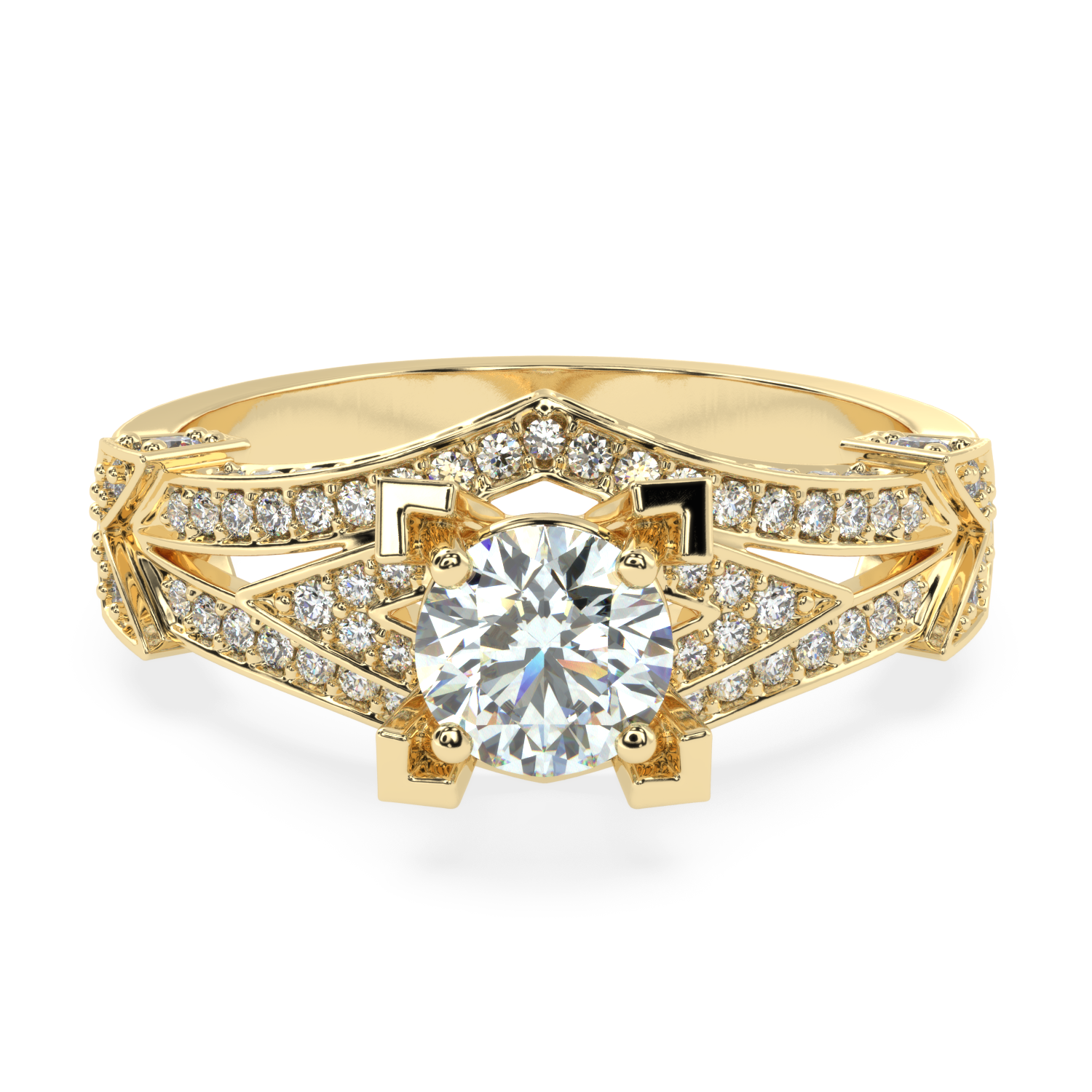 Buy 1.43Ct Pave Natural Diamond Ring | SolitaireKart