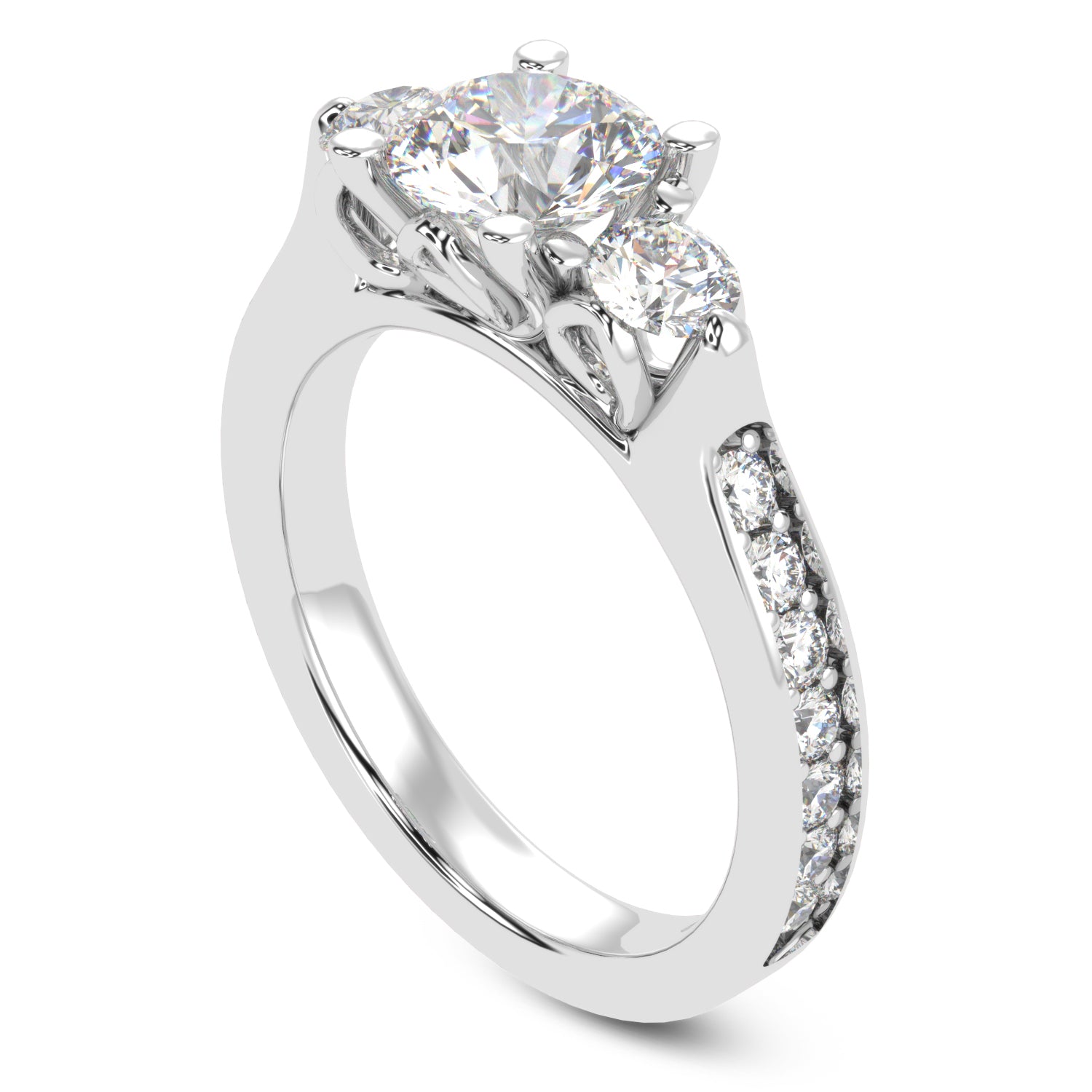 Buy 2.01Ct Three-stone Natural Diamond Ring | Solitairekart