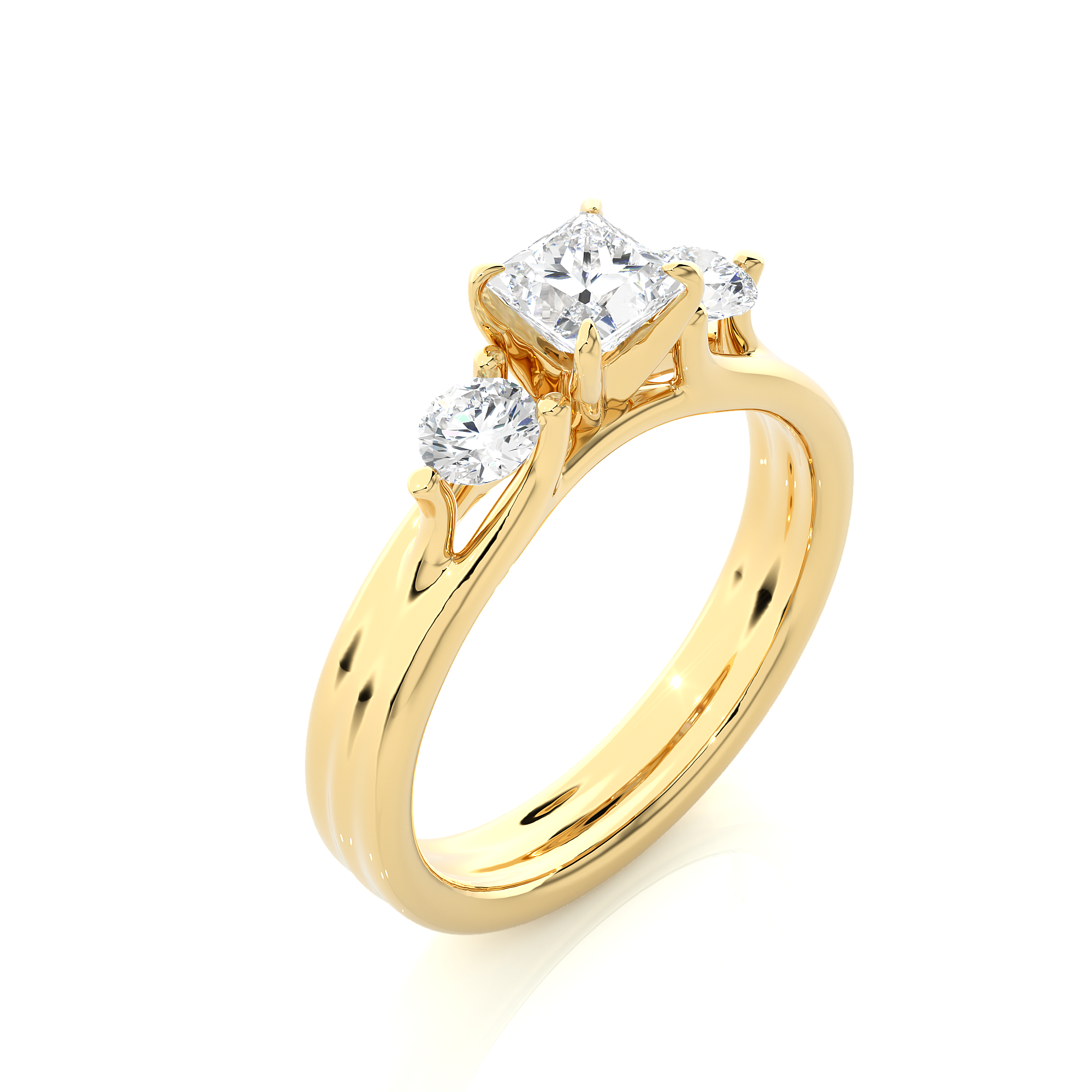0.96 Carat I Color VS1 Clarity Diamond Studded Natural Diamond Ring.