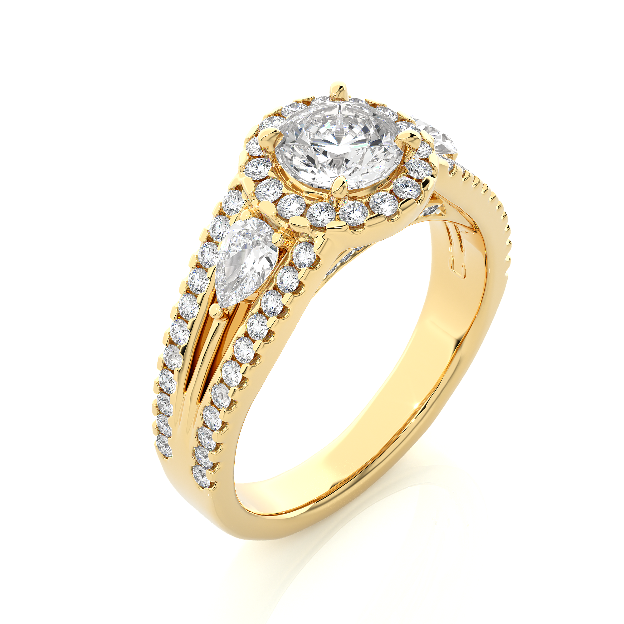1.43 Carat H Color VS1 Clarity Diamond Studded Natural Diamond Ring.