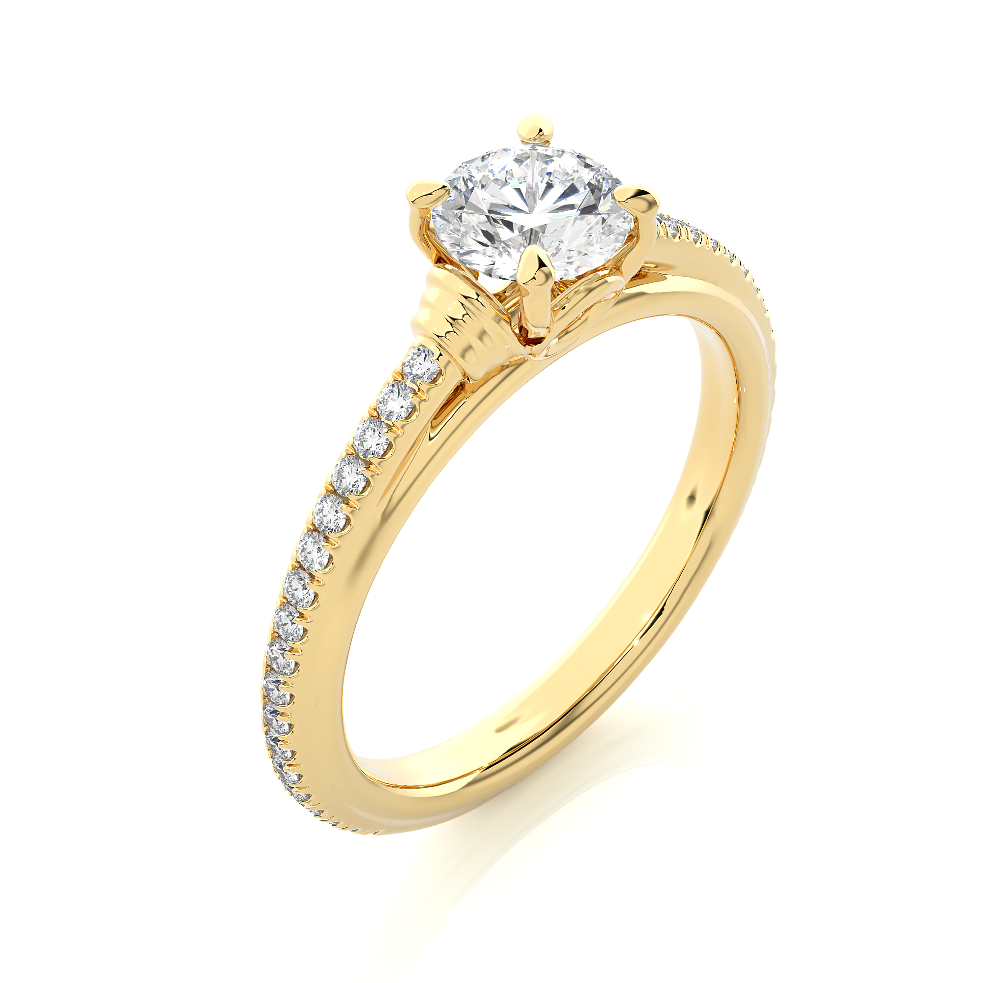 1.26 Carat H Color VS1 Clarity Diamond Studded Natural Diamond Ring.