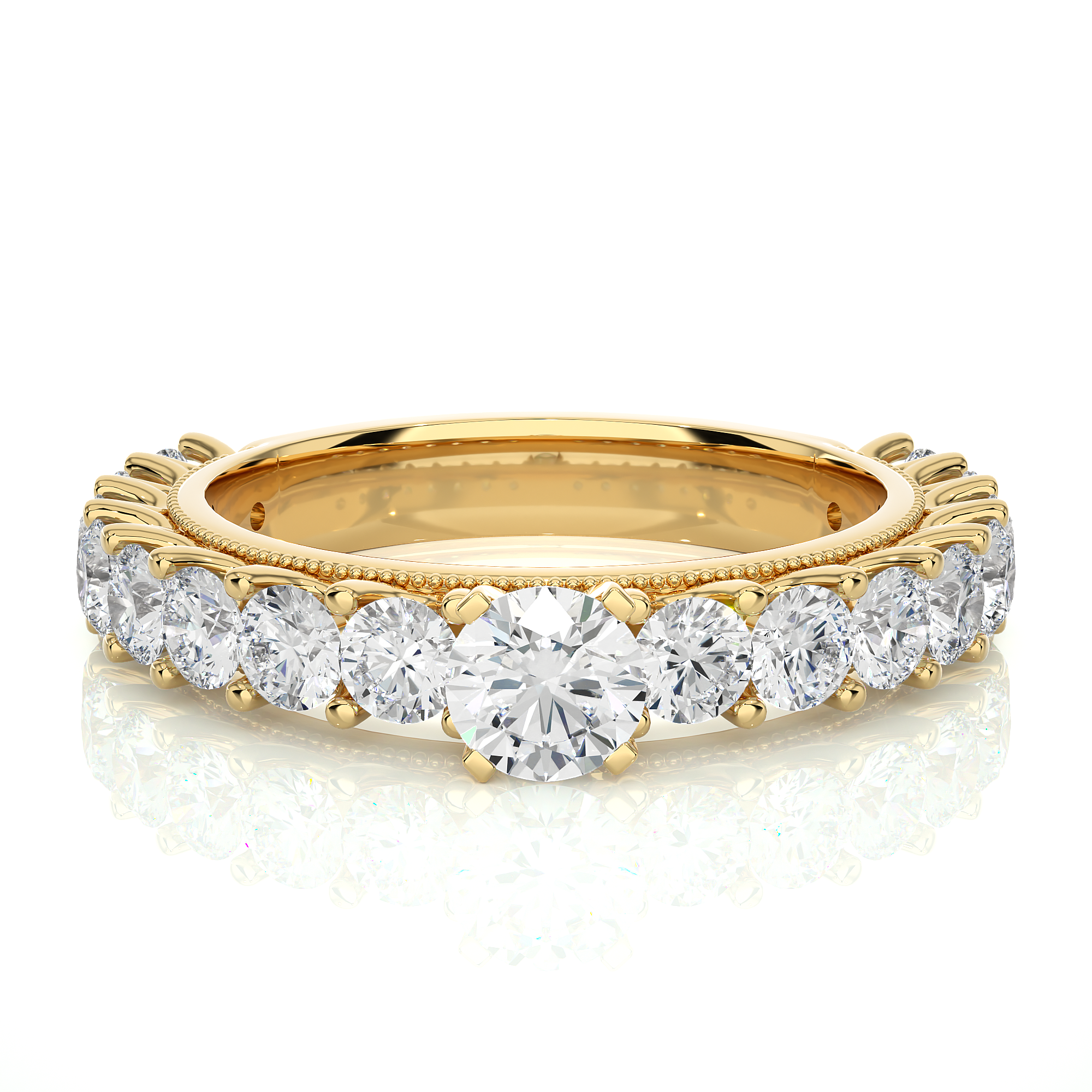 2.53 Carat H Color VS1 Clarity Diamond Studded Natural Diamond Ring.
