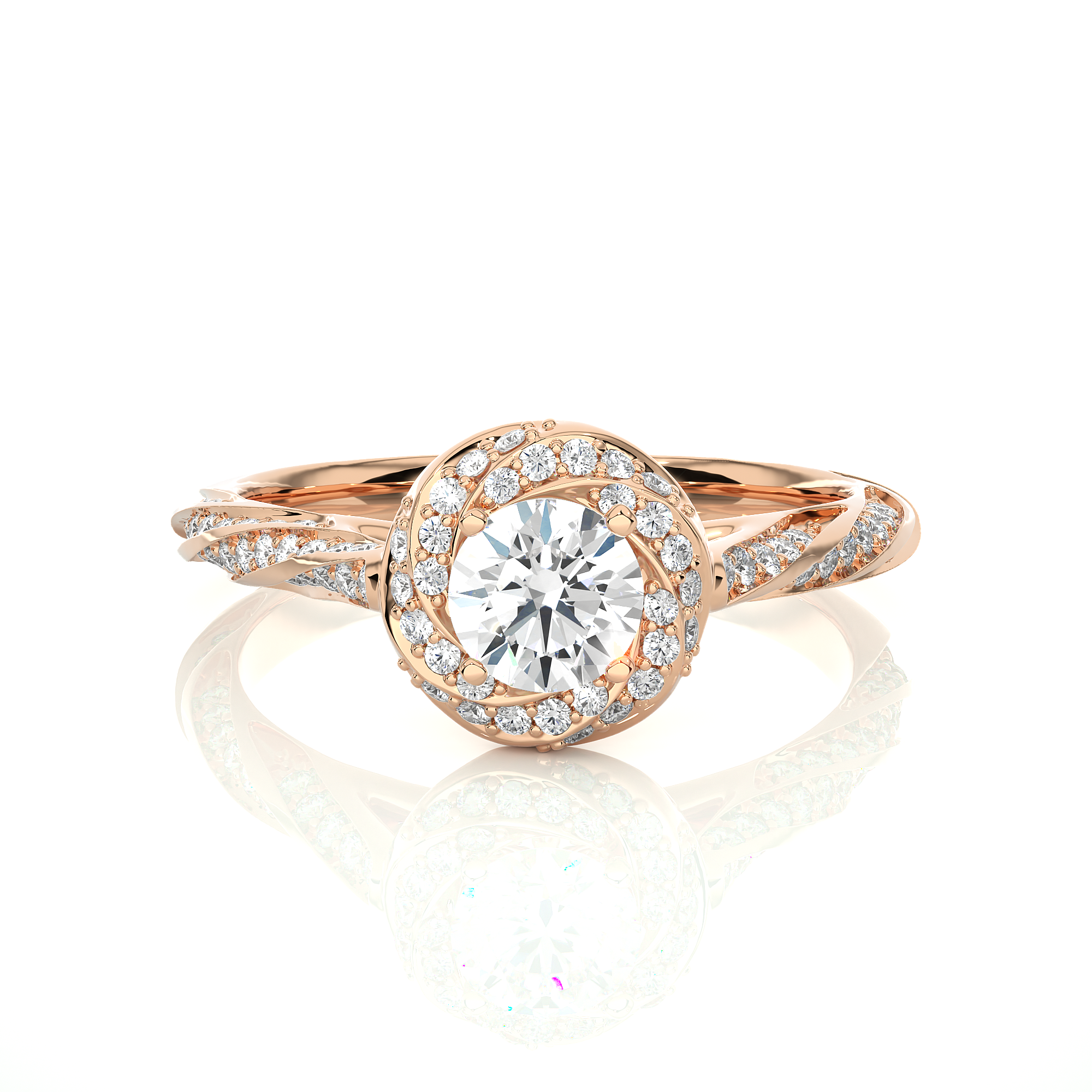0.94 Carat H Color VS1 Clarity Diamond Studded Natural Diamond Ring.