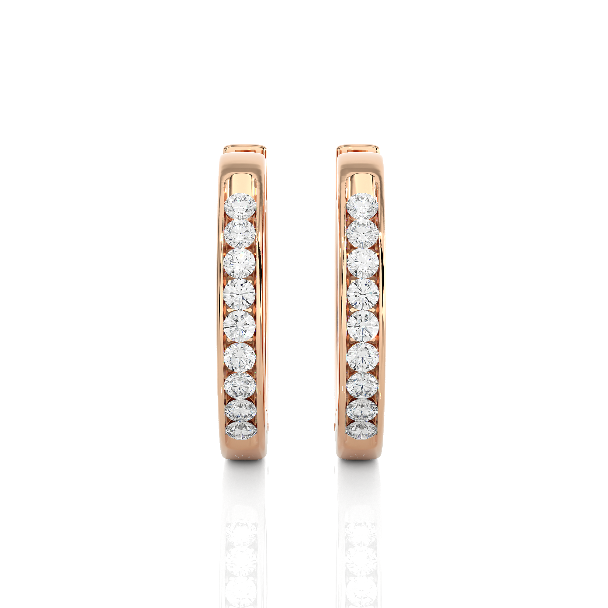 0.52 Carat HI Color VS1 Clarity Diamond Studded Natural Diamond Hoop Earrings.