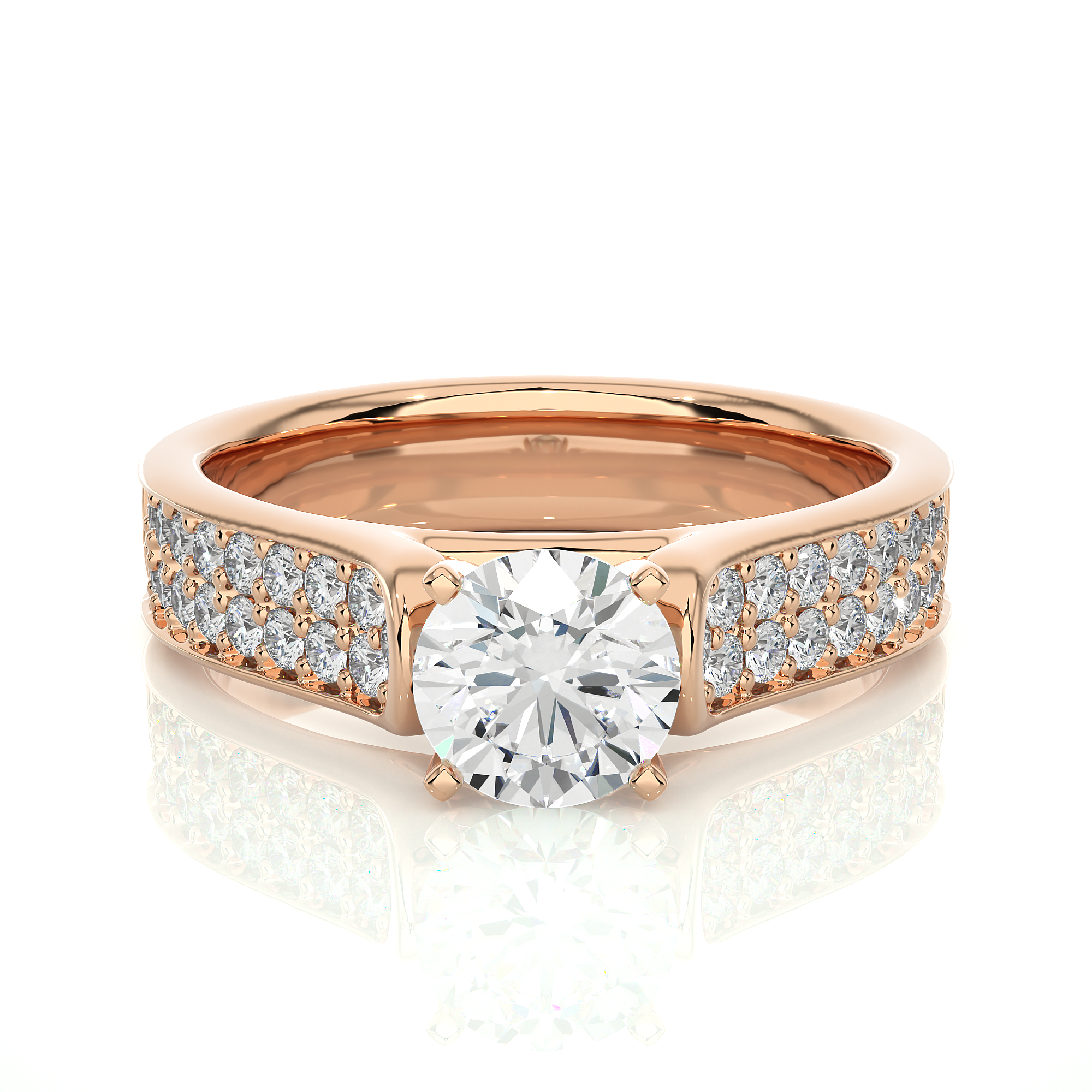 1.29 Carat I Color VS1 Clarity Diamond Studded Natural Diamond Ring.