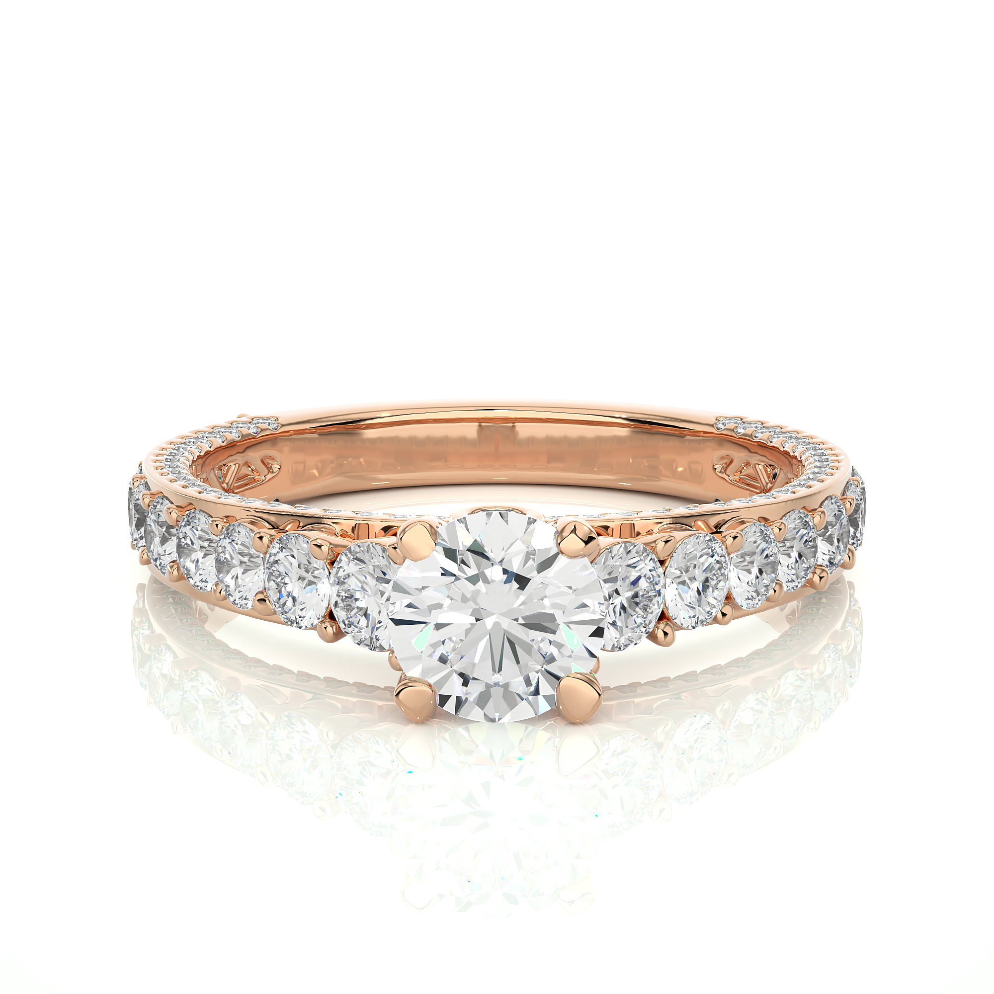 1.79 Carat H Color VS1 Clarity Diamond Studded Natural Diamond Ring.