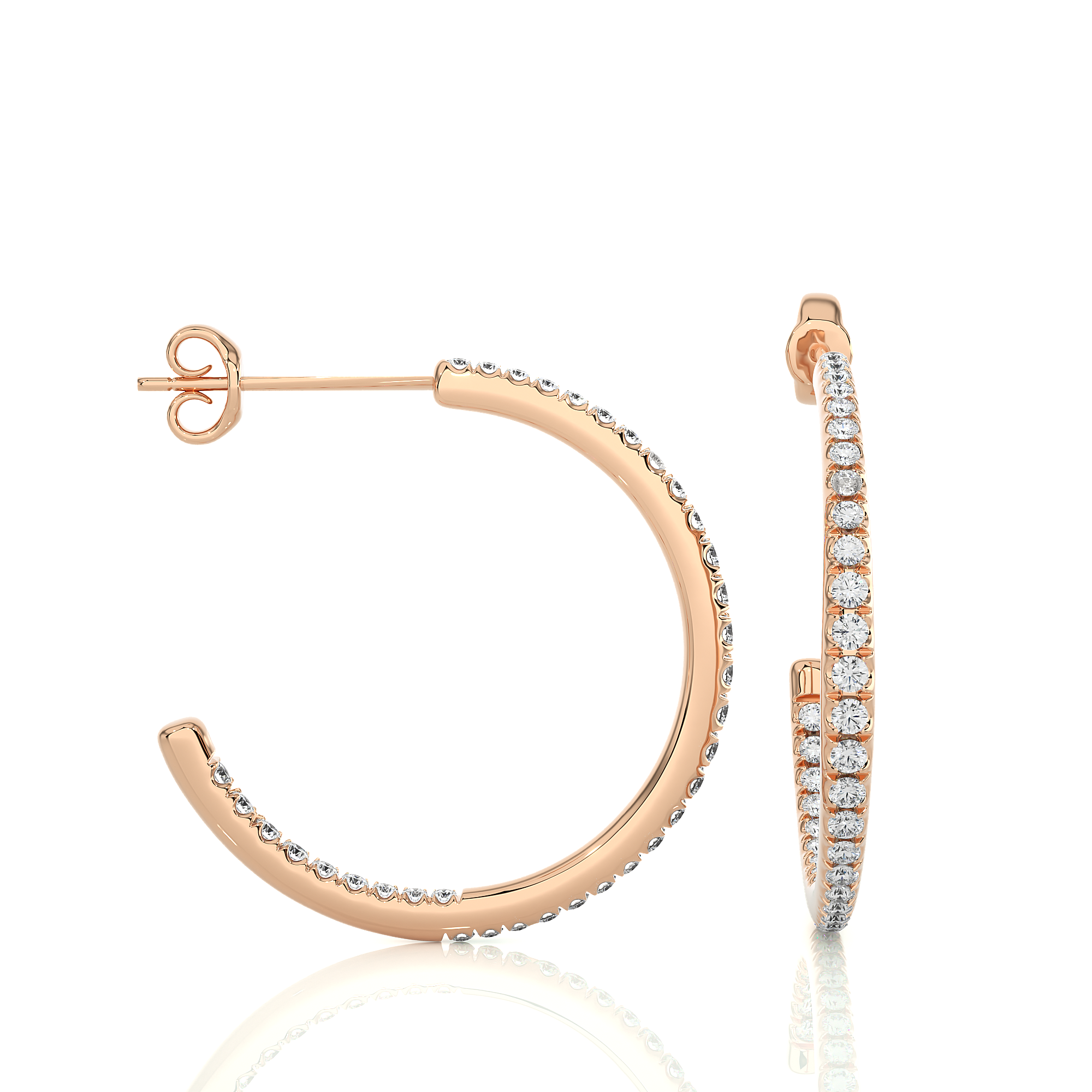Buy 0.38Ct Natural Diamond Hoop Earrings | Solitairekart