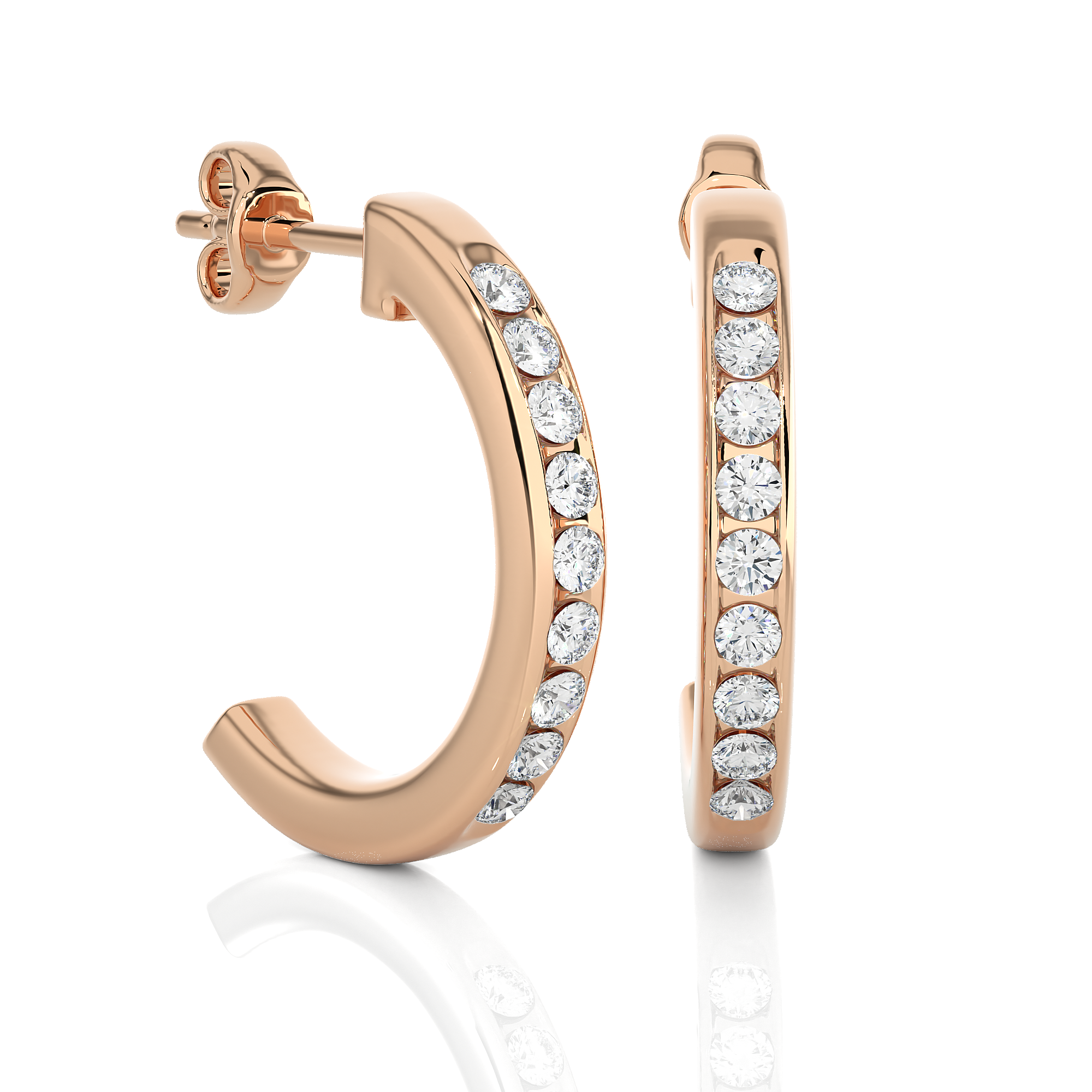 Buy 0.46Ct Natural Diamond Hoop Earrings | Solitairekart