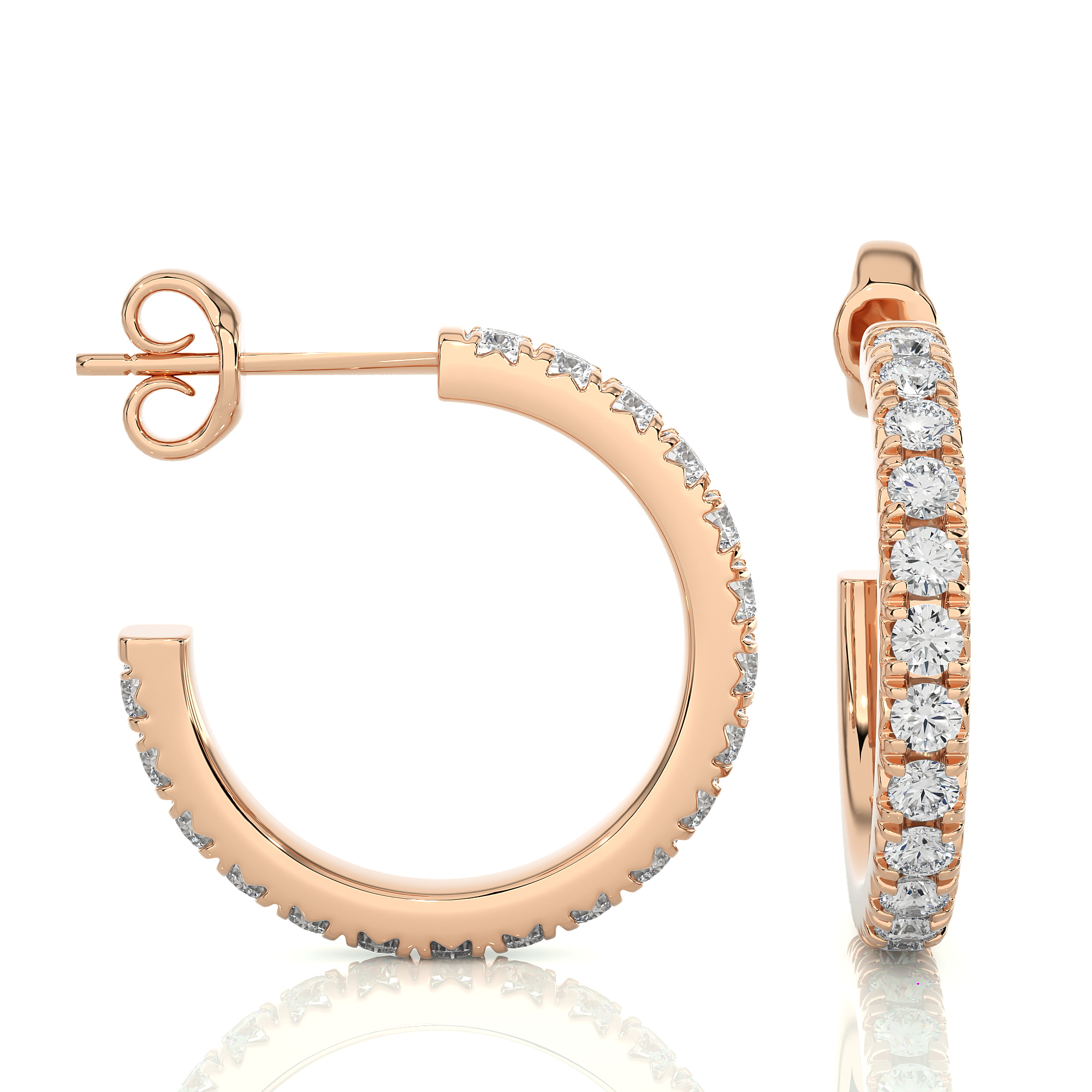 Buy 0.70Ct Natural Diamond Hoop Earrings | Solitairekart