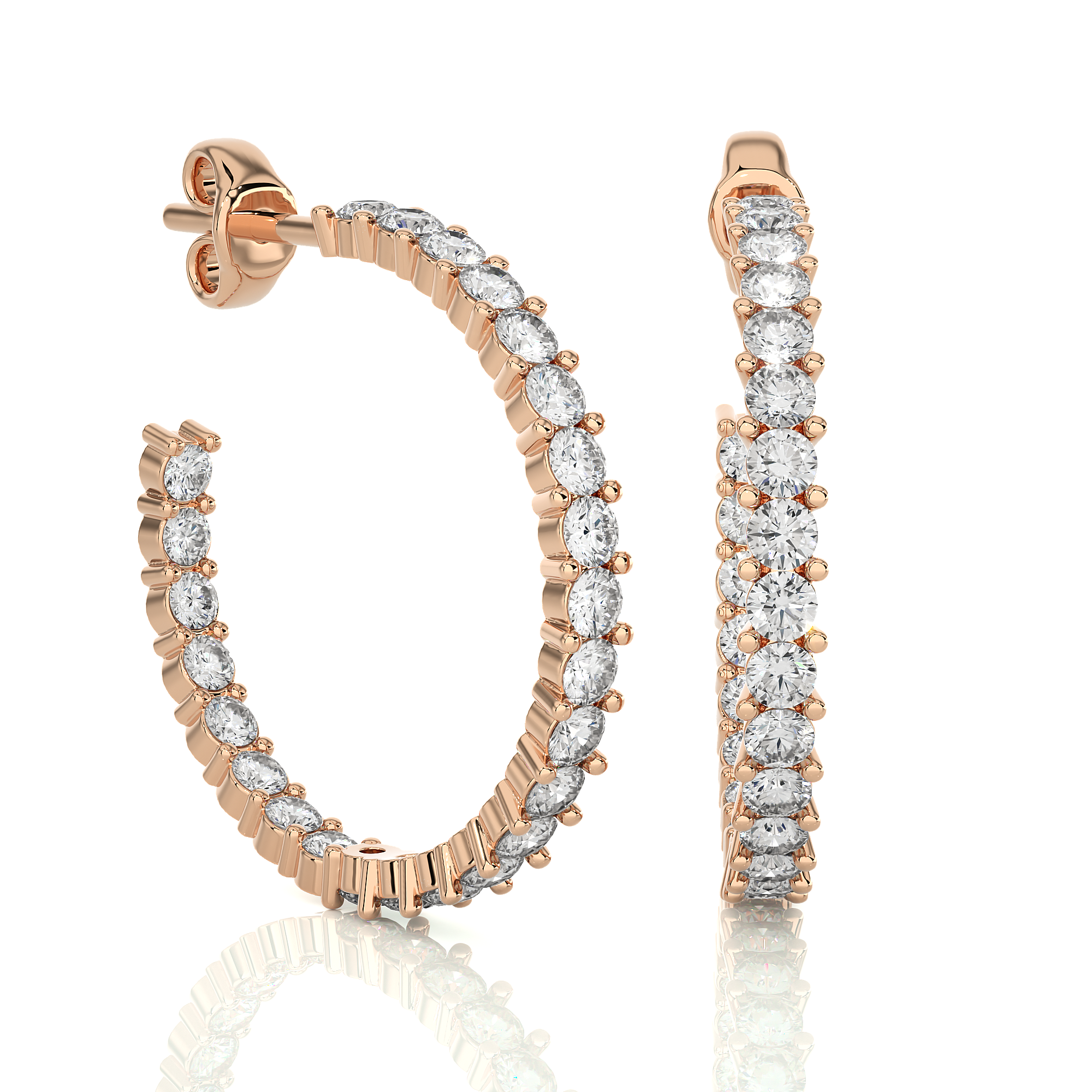 Buy 0.92Ct Natural Diamond Hoop Earrings | Solitairekart