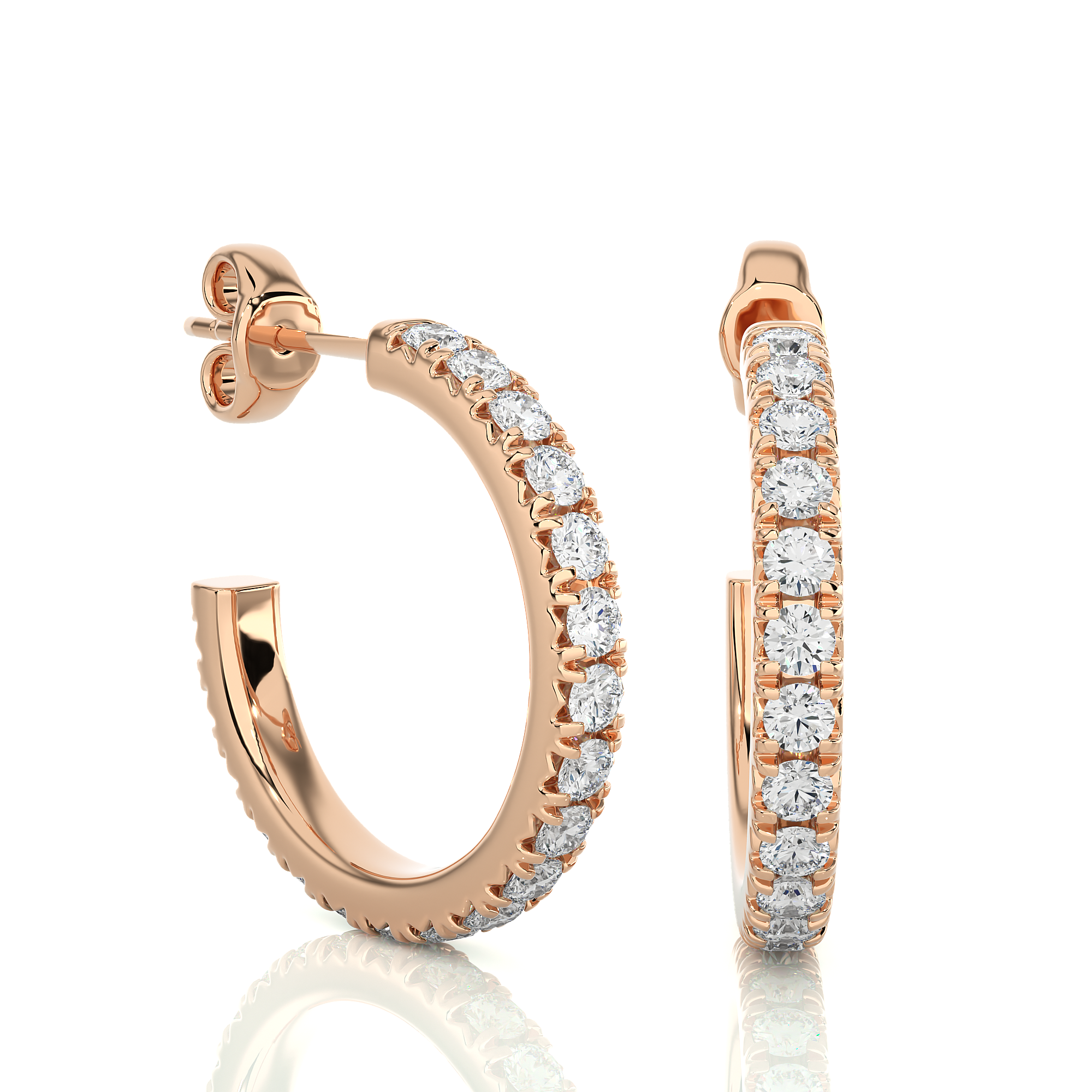 Buy 0.70Ct Natural Diamond Hoop Earrings | Solitairekart