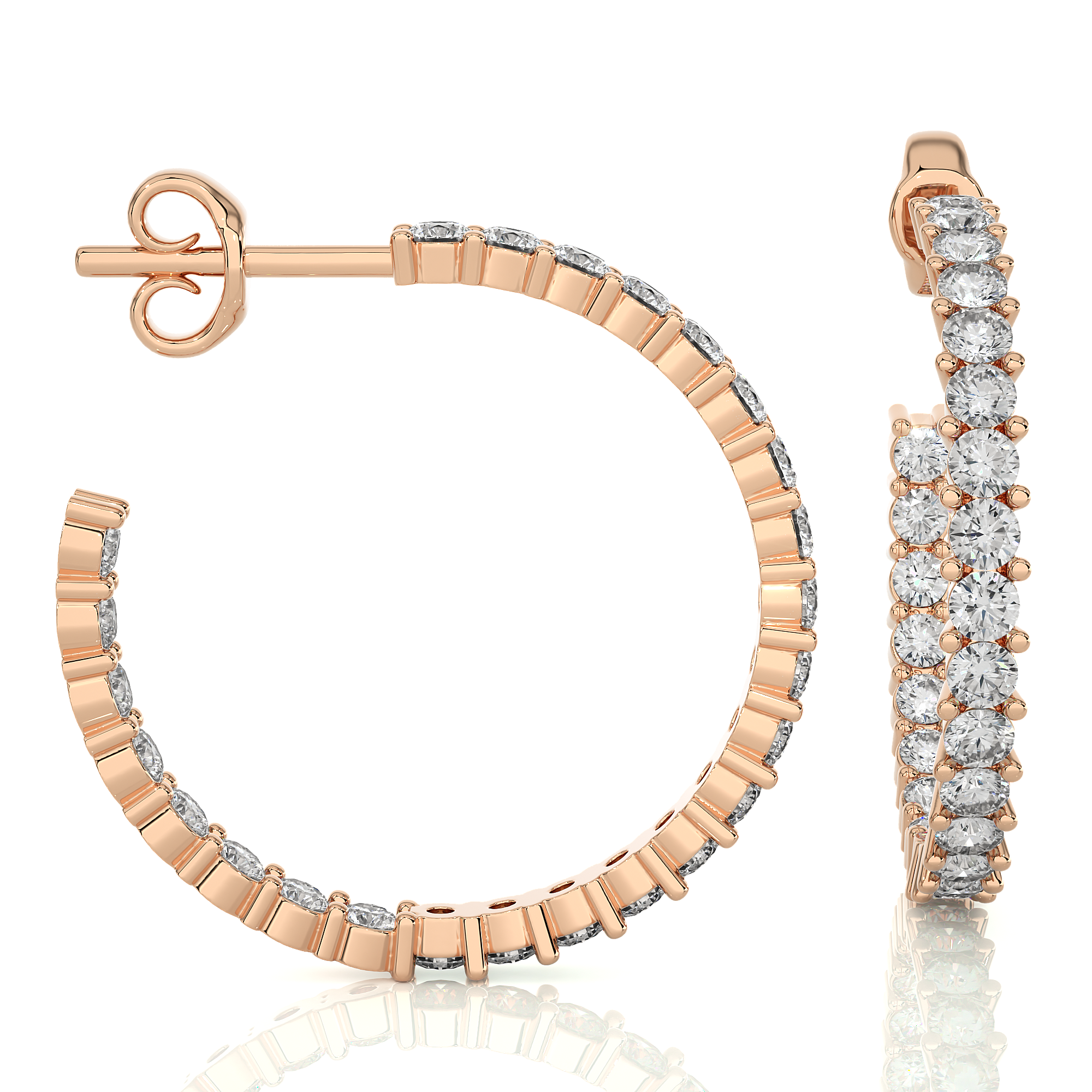 Buy 0.92Ct Natural Diamond Hoop Earrings | Solitairekart