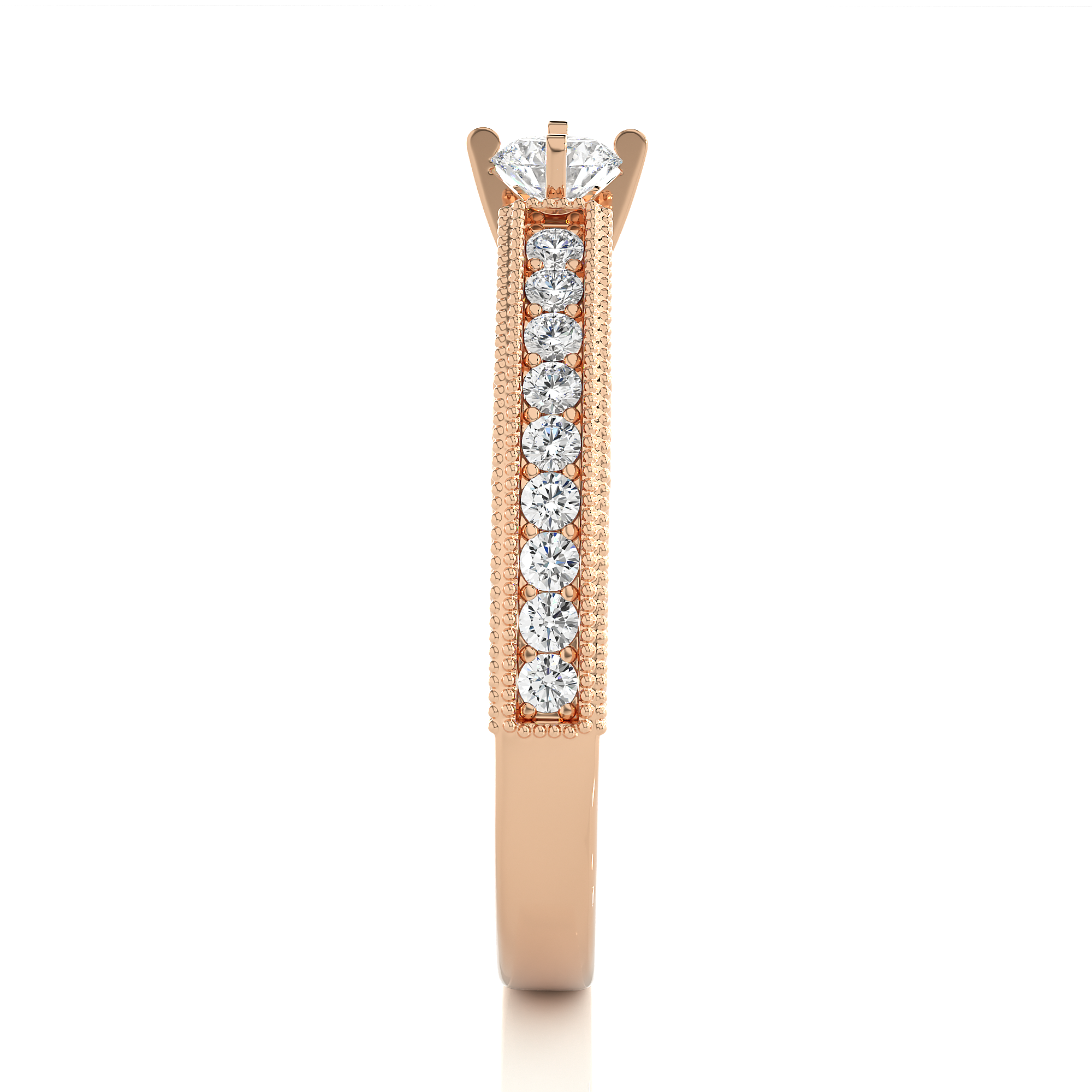 0.48 Carat H Color VS1 Clarity Diamond Studded Natural Diamond Ring.