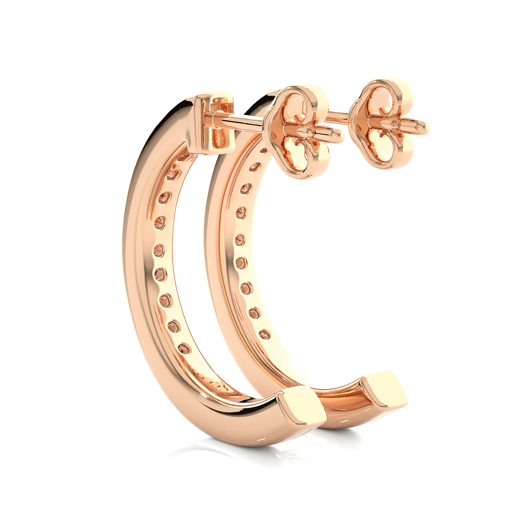 Buy 0.46Ct Natural Diamond Hoop Earrings | Solitairekart