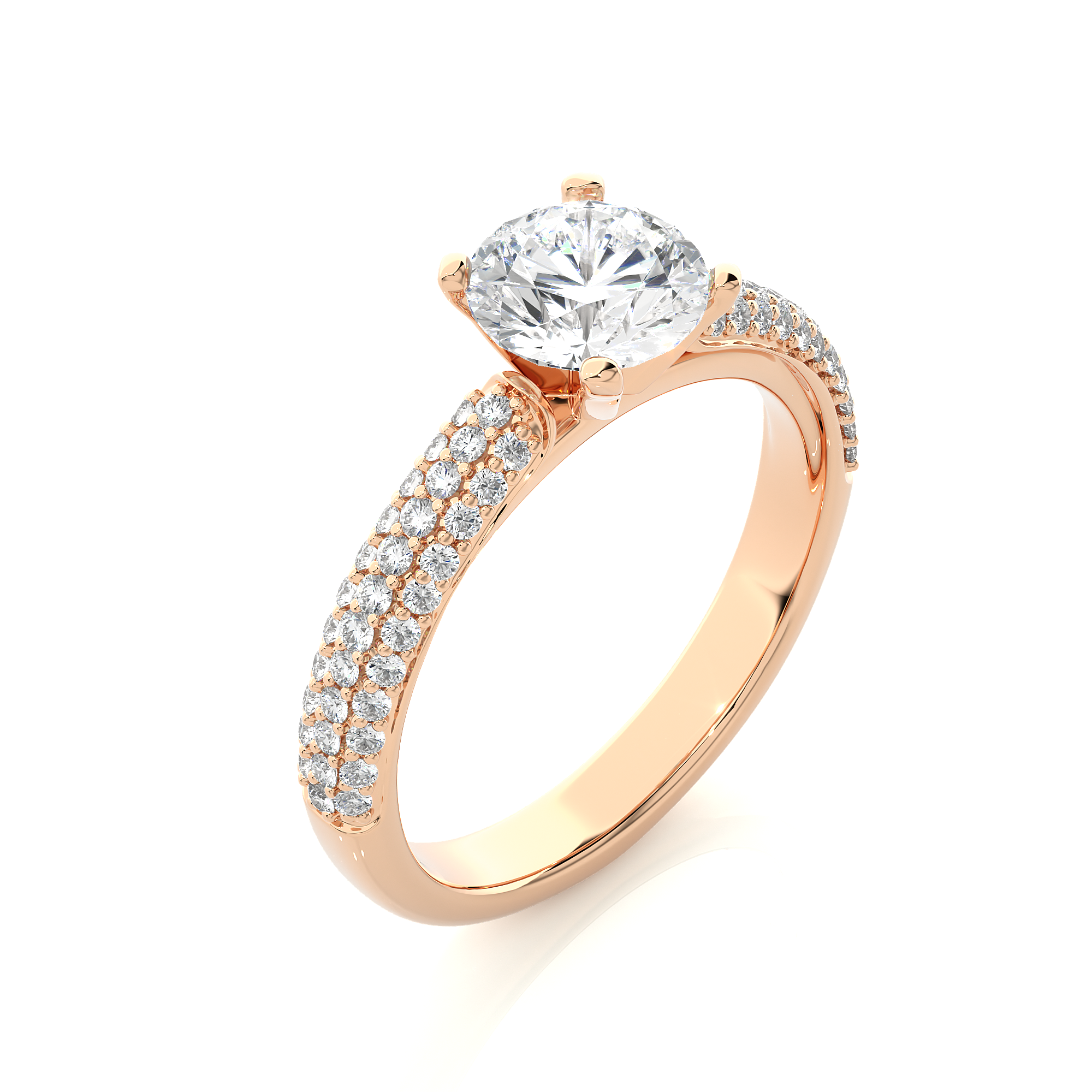 1.11 Carat H Color VS1 Clarity Diamond Studded Natural Diamond Ring.