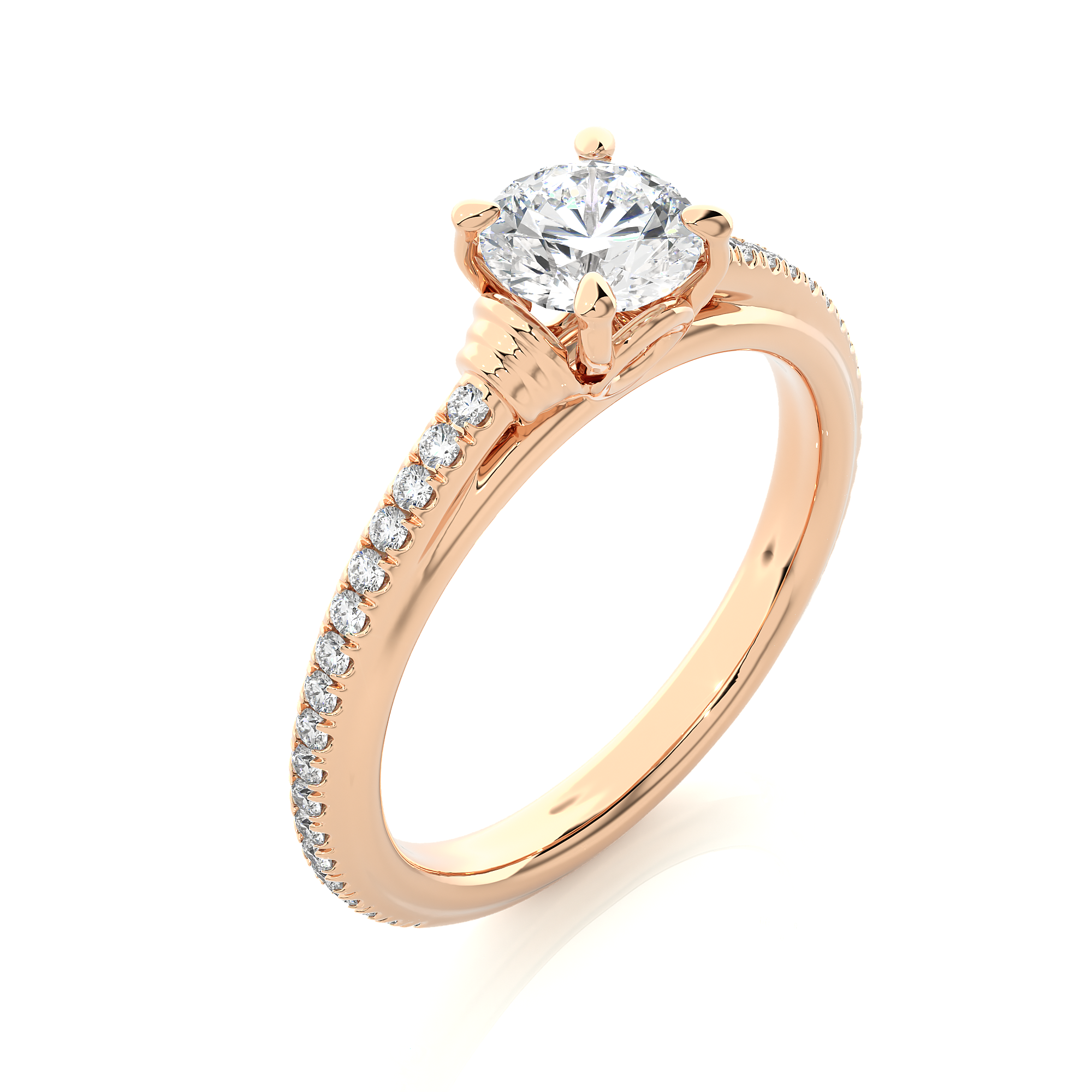 1.26 Carat H Color VS1 Clarity Diamond Studded Natural Diamond Ring.