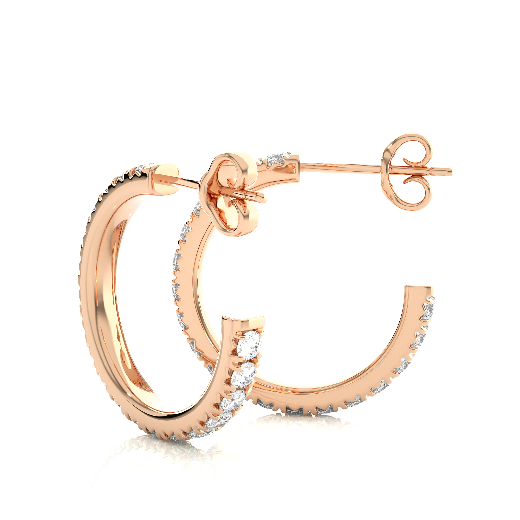 Buy 0.70Ct Natural Diamond Hoop Earrings | Solitairekart