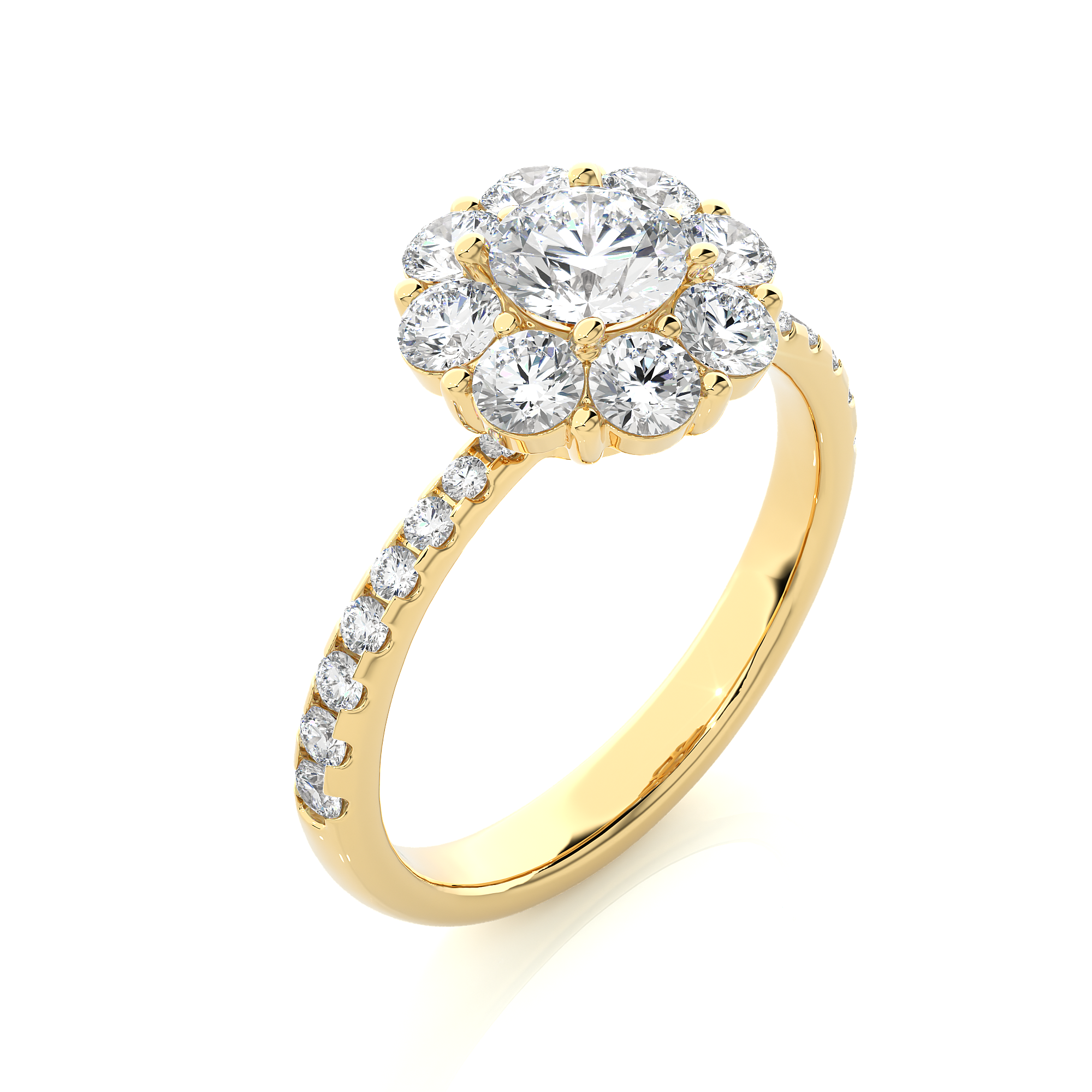 1.64 Carat G Color VS1 Clarity Diamond Studded Natural Diamond Ring.