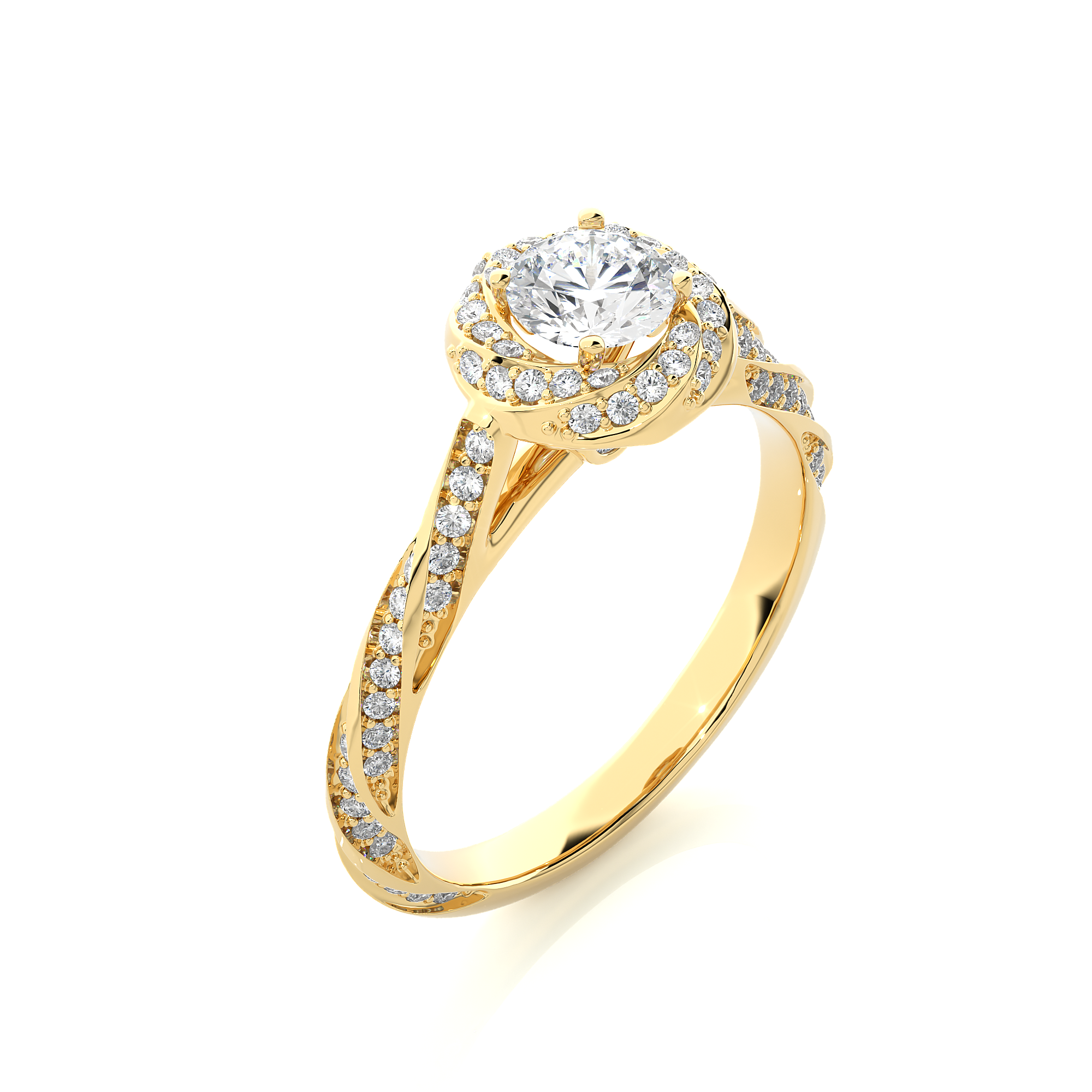0.94 Carat H Color VS1 Clarity Diamond Studded Natural Diamond Ring.