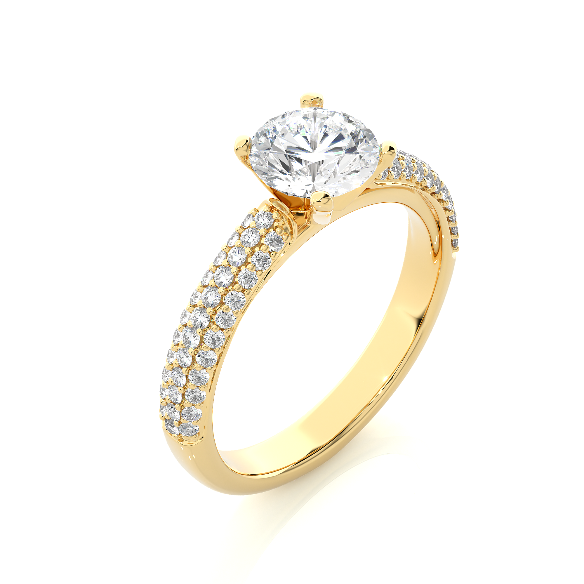 1.11 Carat H Color VS1 Clarity Diamond Studded Natural Diamond Ring.