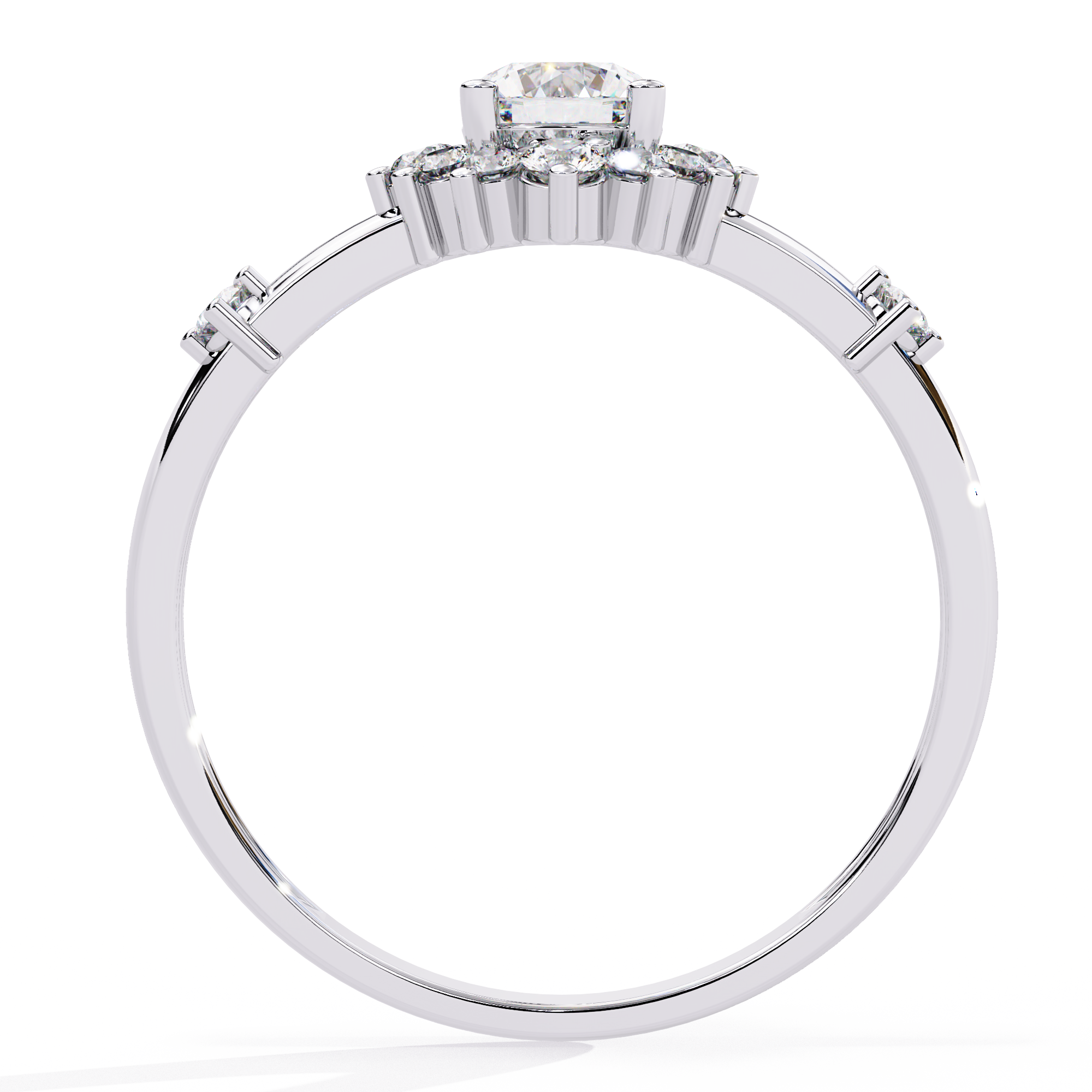 Solitairekart 0.55ct Sunburst Natural Diamond Ring-HI Color, VS-SI Clarity