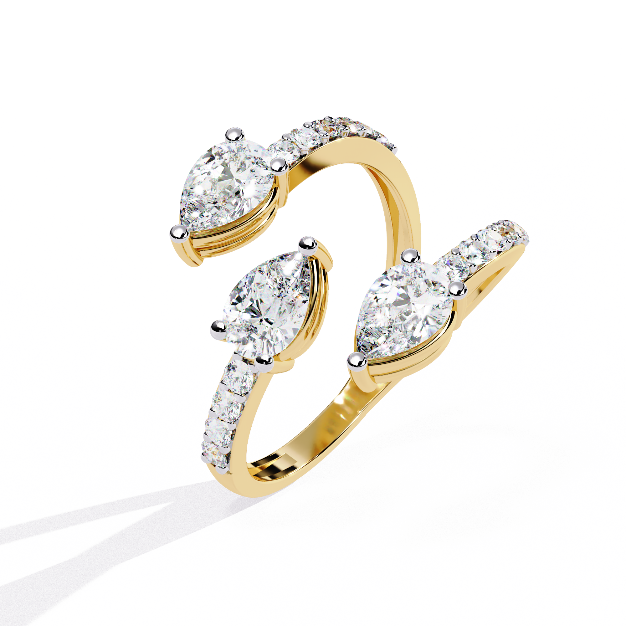 Solitairekart 1.34ct Natural Diamond Lustrous Swirl Ring-HI Color, VS-SI Clarity