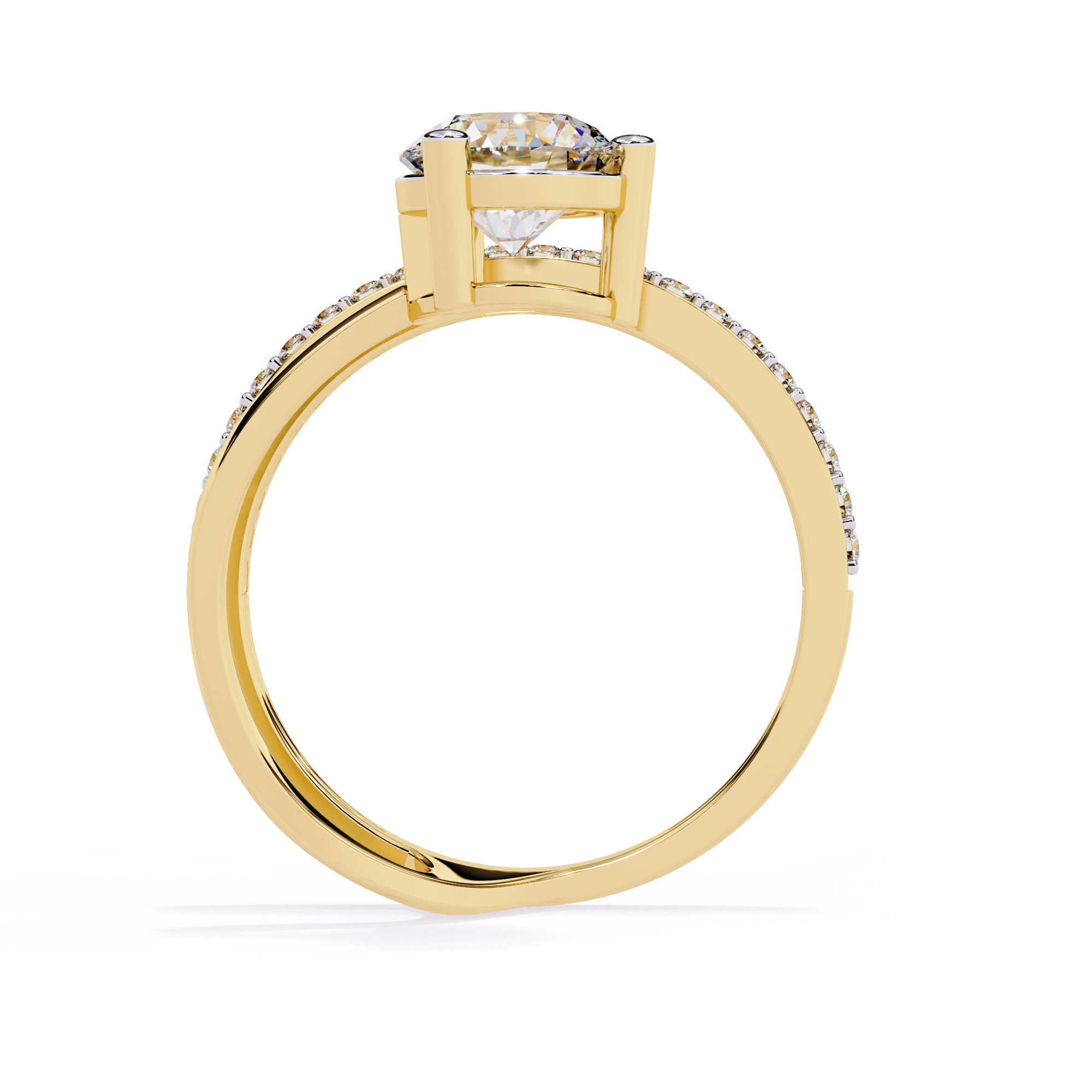 Solitairekart – 1.51ct Lab Grown Diamond Solitaire Bypass Ring in 14K Yellow Gold