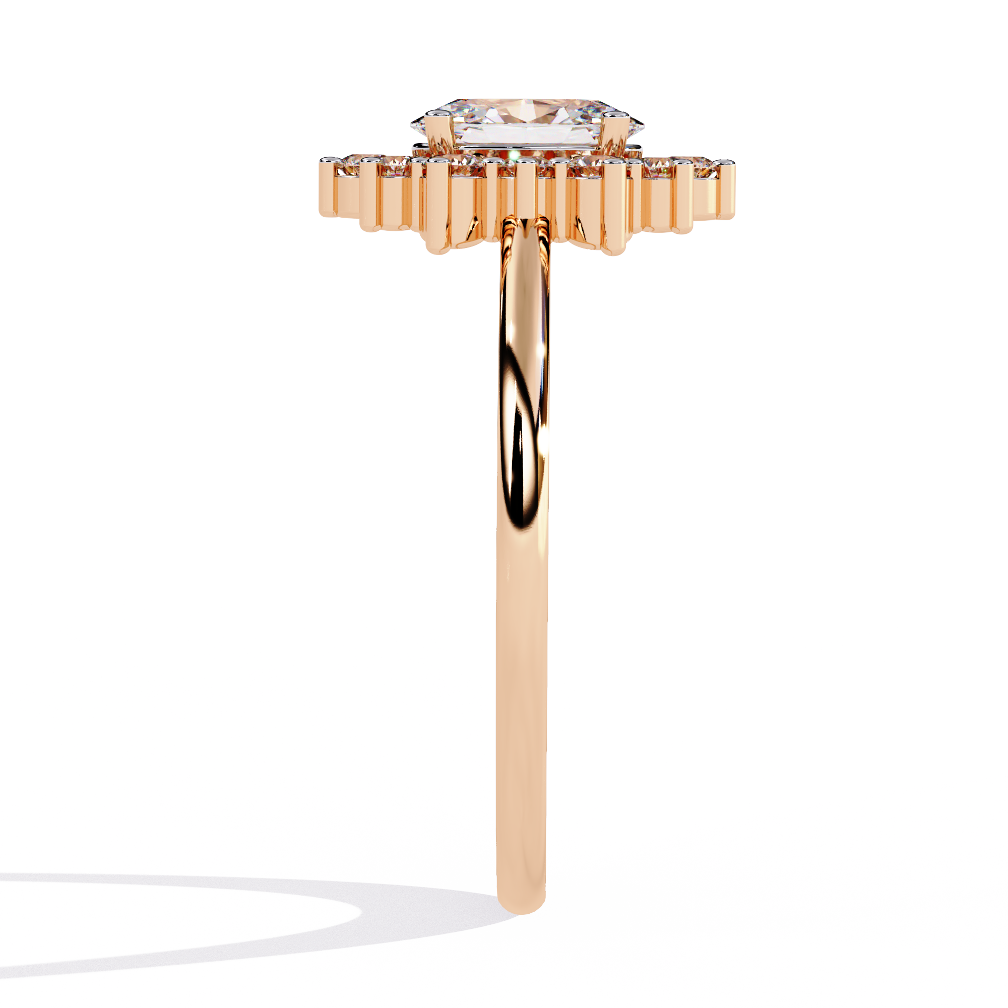 Solitairekart 0.52ct Natural Diamond Regal Halo Ring-HI Color, VS-SI Clarity