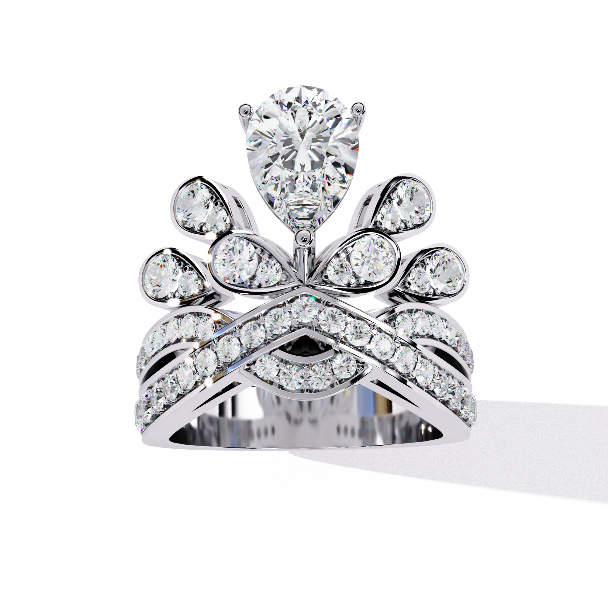 Solitairekart 2.14ct Natural Diamond Ethereal Crown Ring-H Color, VS1 Clarity