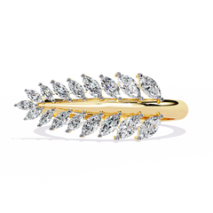 Solitairekart 0.50ct Natural Diamond Leafy Ring