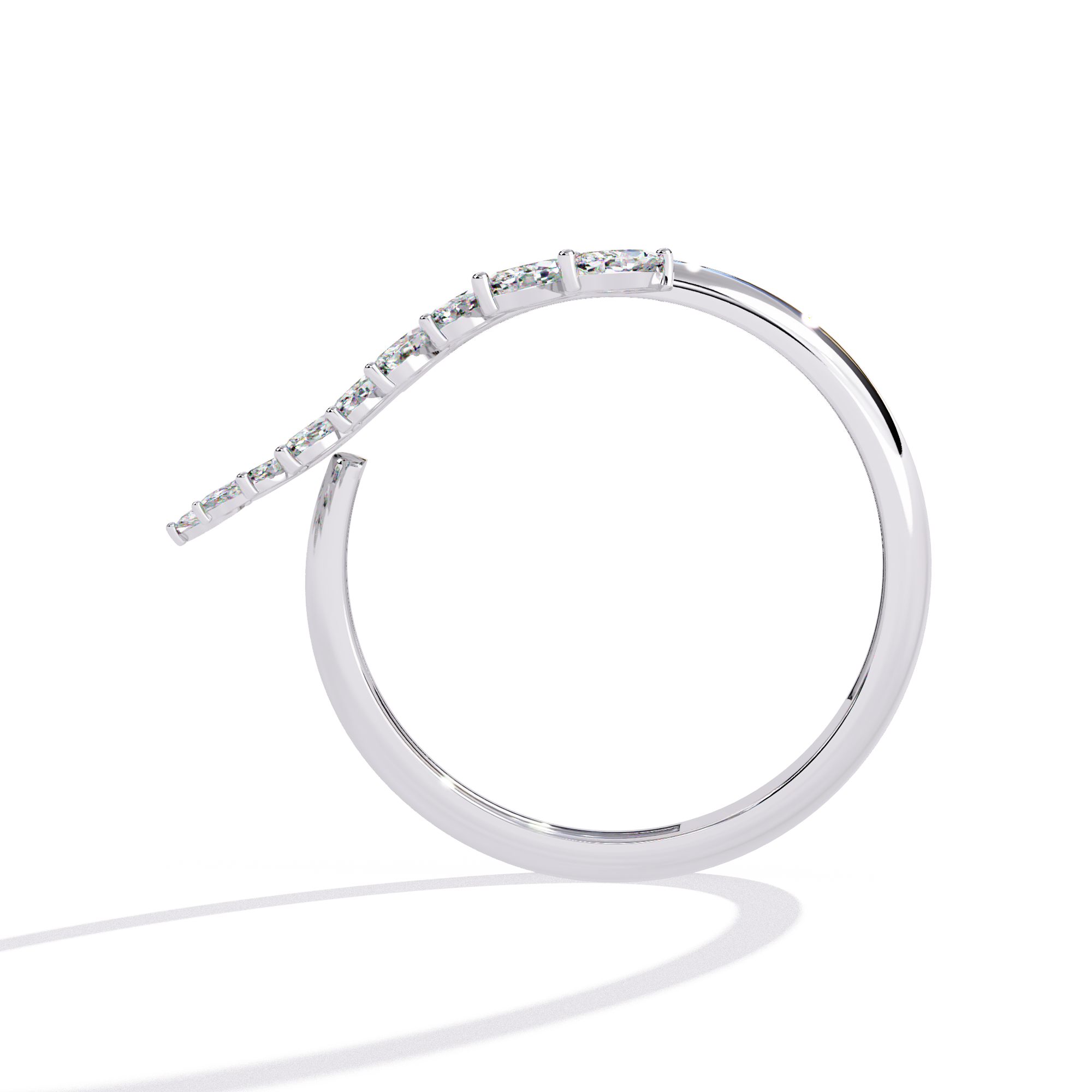 Solitairekart – 0.5 ct Lab Grown Diamond Leaf Marquise Ring in 14K Yellow Gold