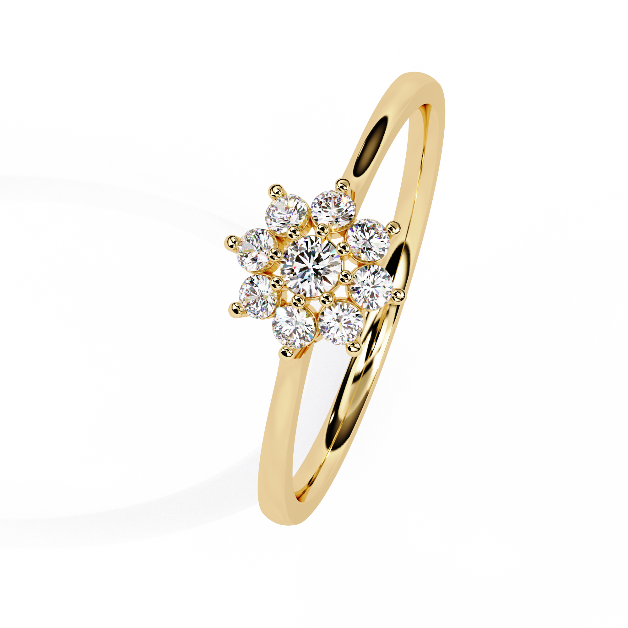 Solitairekart 0.17ct Celestial Bloom Natural Diamond Ring-HI Color, VS-SI Clarity