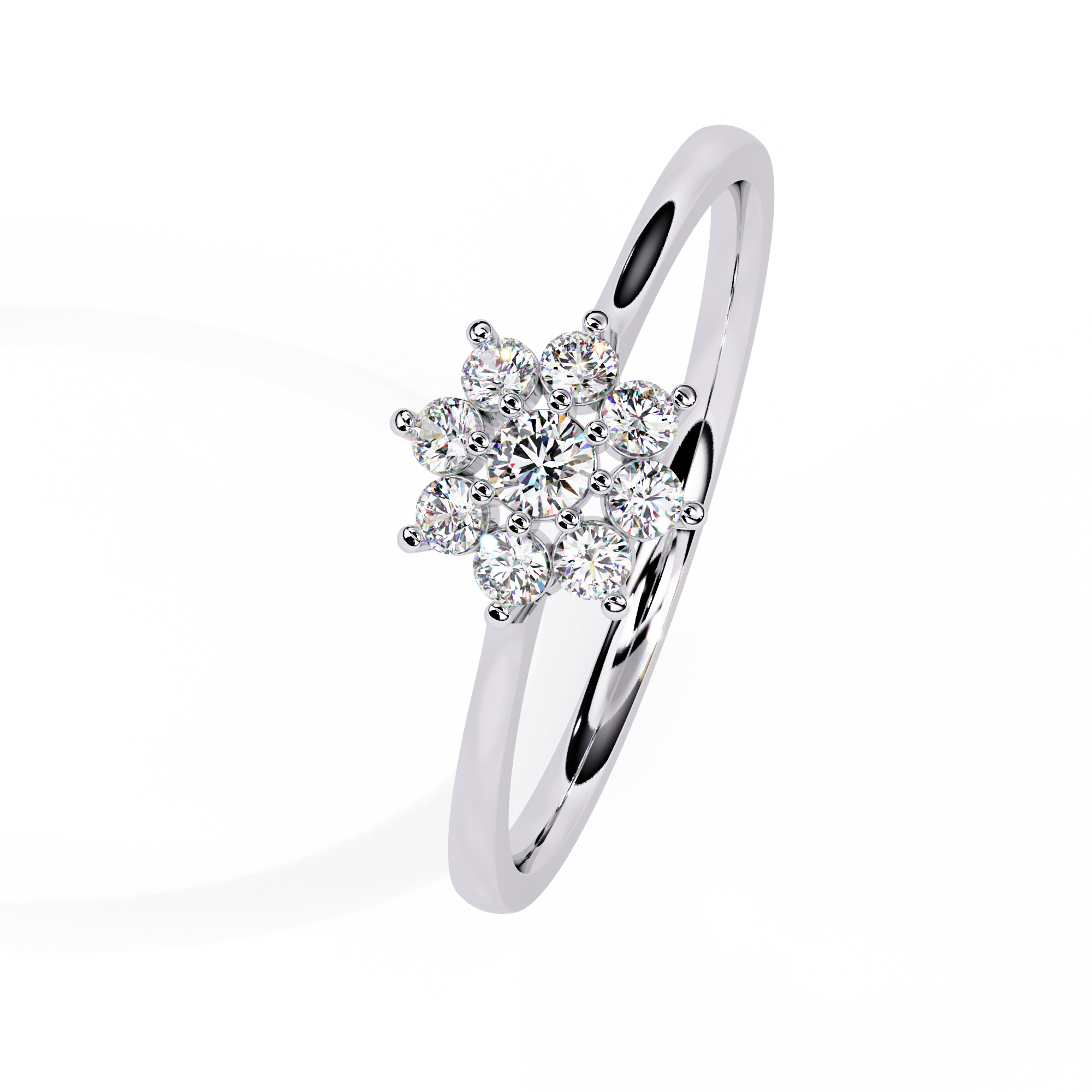 Solitairekart 0.17ct Celestial Bloom Natural Diamond Ring-HI Color, VS-SI Clarity