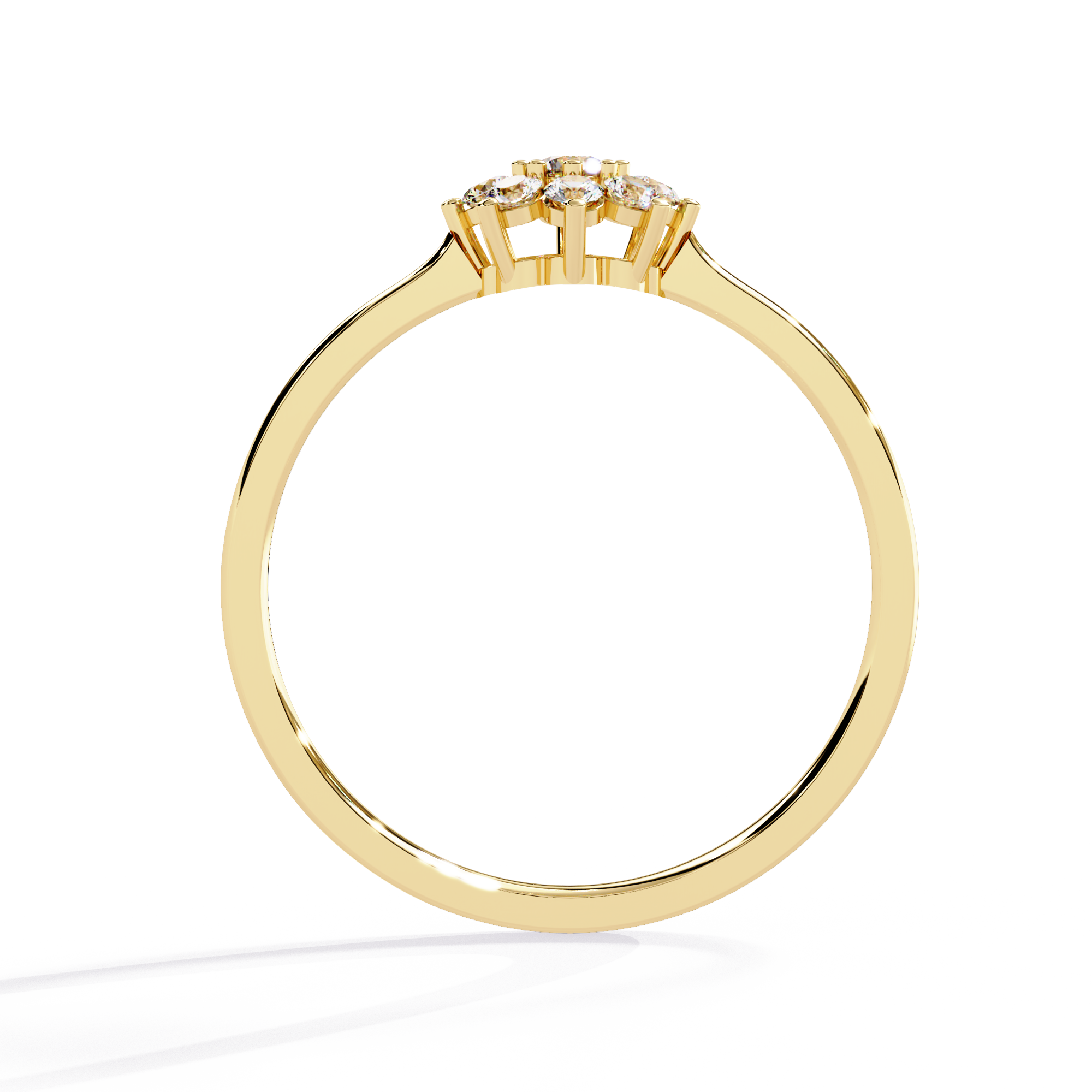 Solitairekart – 0.17 CT Lab Diamond Floral Cluster Ring | 14K Yellow Gold