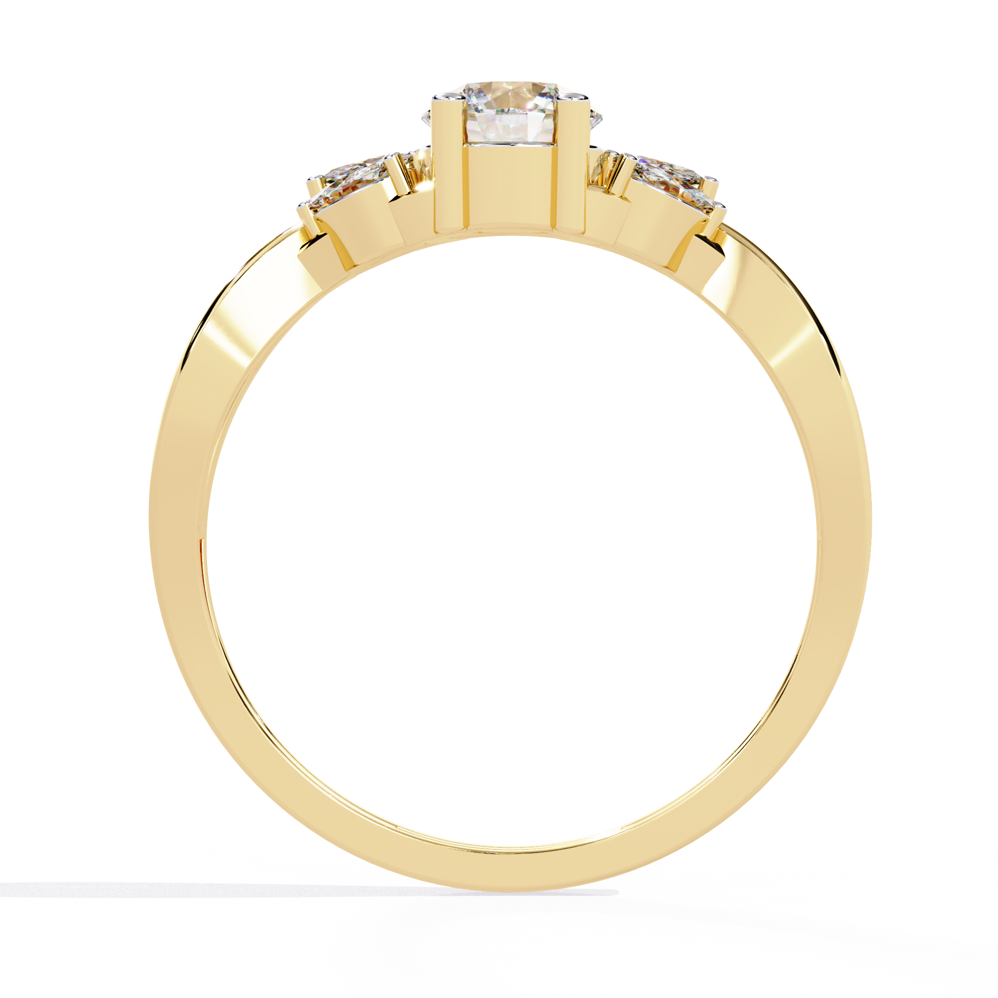 Solitairekart – 0.56 ct Infinity Twist Lab Diamond Ring 14K Yellow Gold