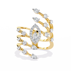 Solitairekart 1.18ct Spiral Diamond Cascade Ring