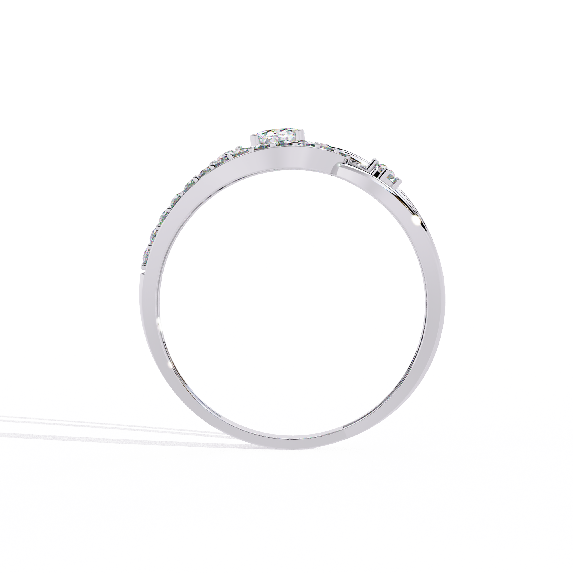 Solitairekart-0.34 CT Lab Grown Oval Diamond Link Halo Ring