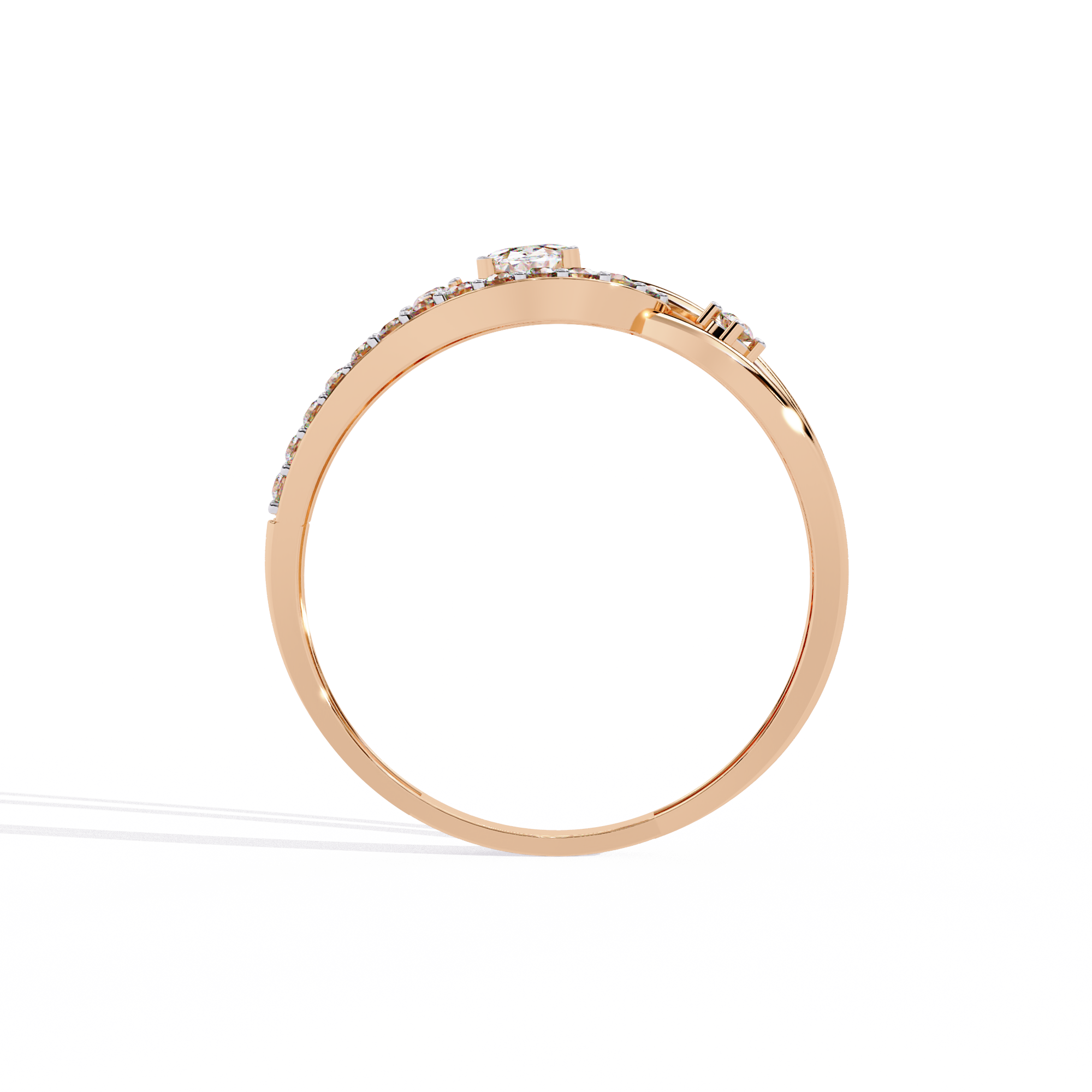 Solitairekart-0.34 CT Lab Grown Oval Diamond Link Halo Ring