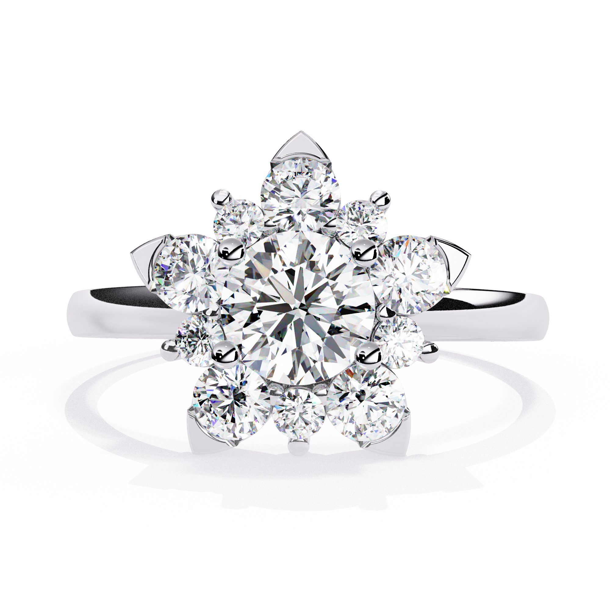 Solitairekart 1.2ct Starburst Natural Diamond Ring-H Color, VS1 Clarity