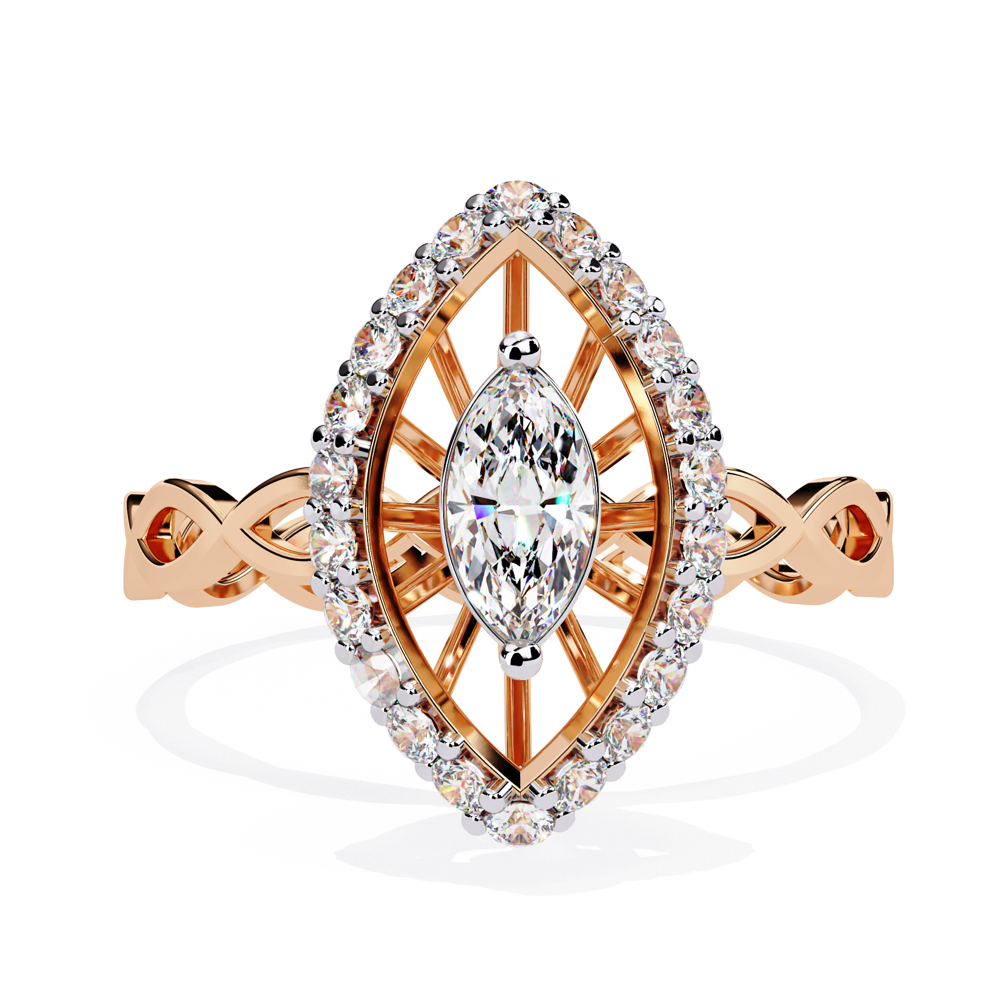Solitairekart 0.56ct Celestial Marquise Natural Diamond Ring-HI Color, VS-SI Clarity