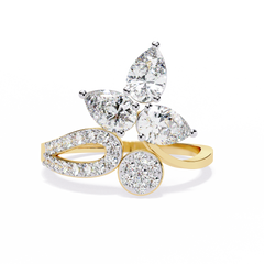 Solitairekart 1.20ct Tear Drop Cluster Ring