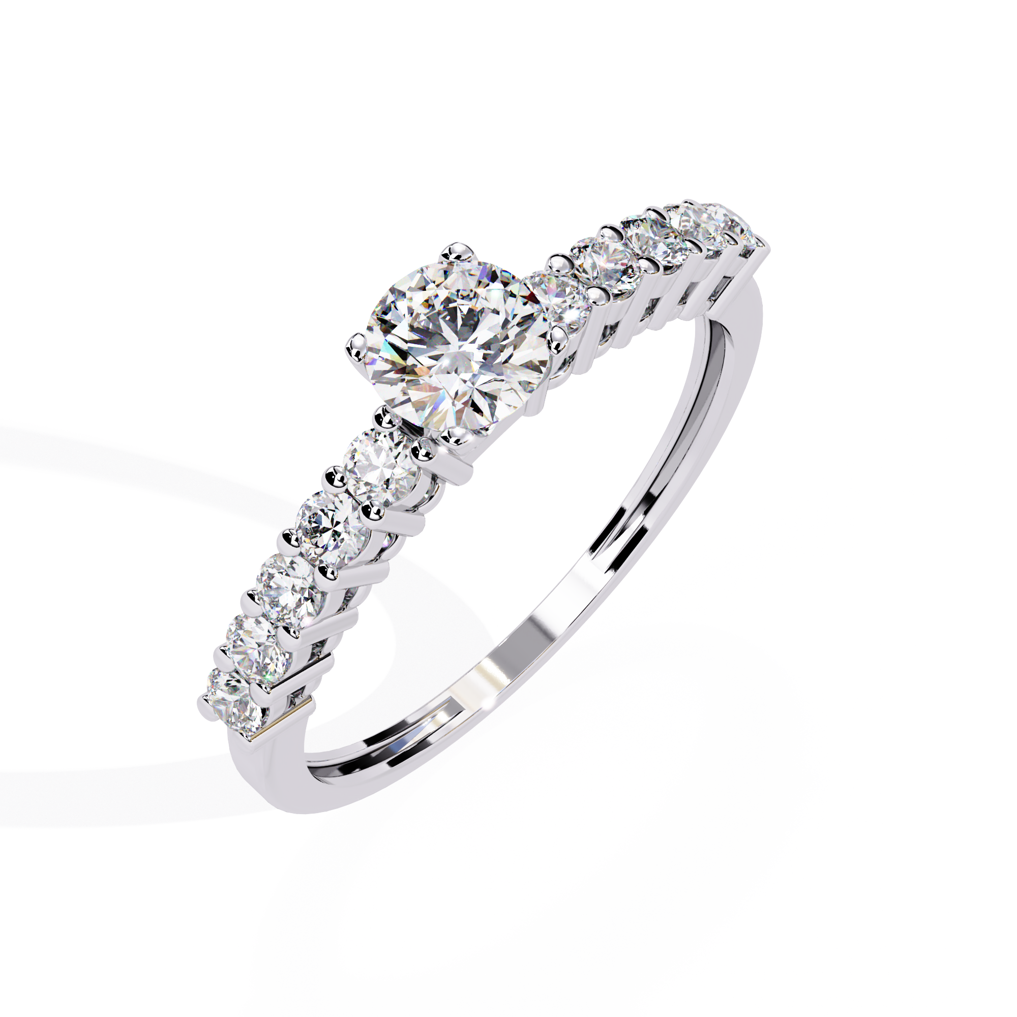 Solitairekart 0.67ct Classic Round Brilliant Natural Diamond Ring-HI Color, VS-SI Clarity